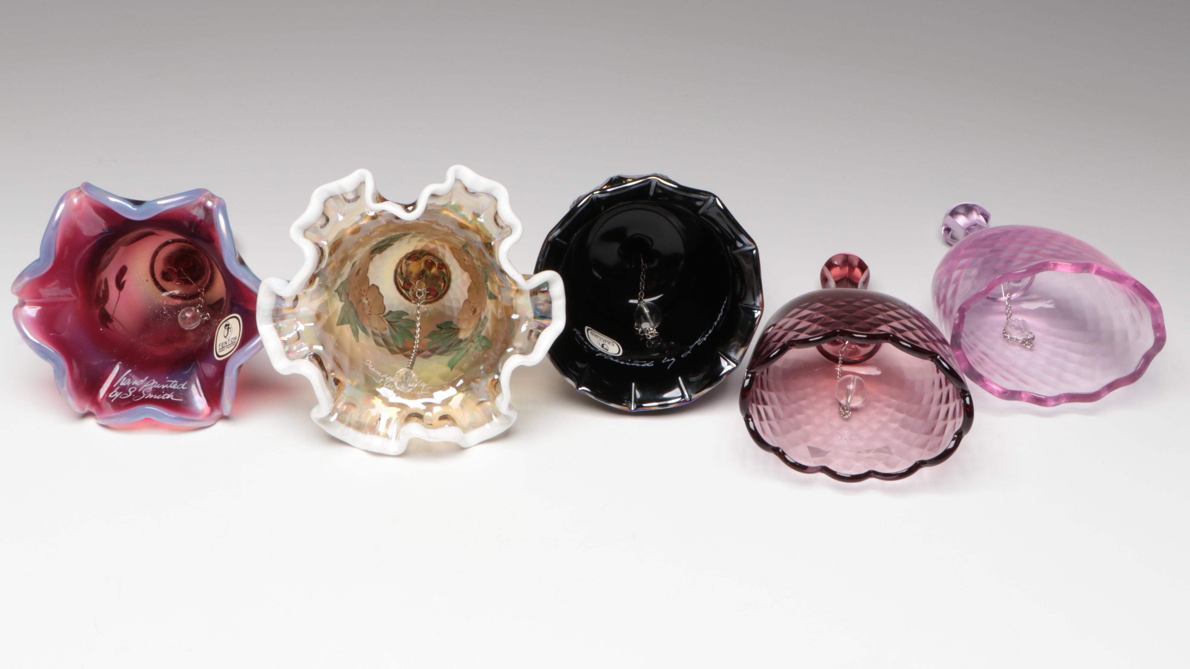 Fenton Museum Collection Custard Glass Bell with More Glass Bells