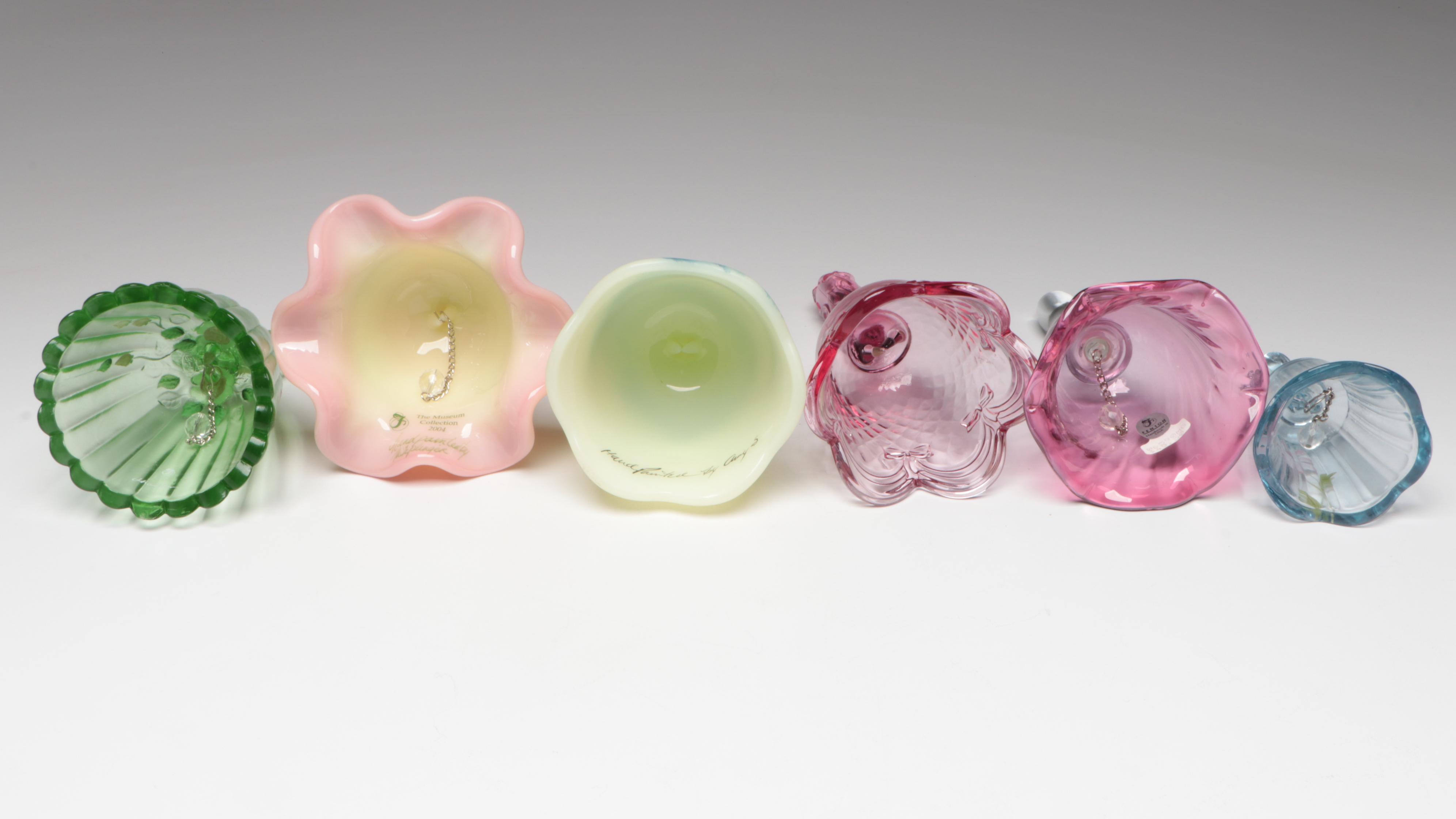 Fenton Museum Collection Custard Glass Bell with More Glass Bells
