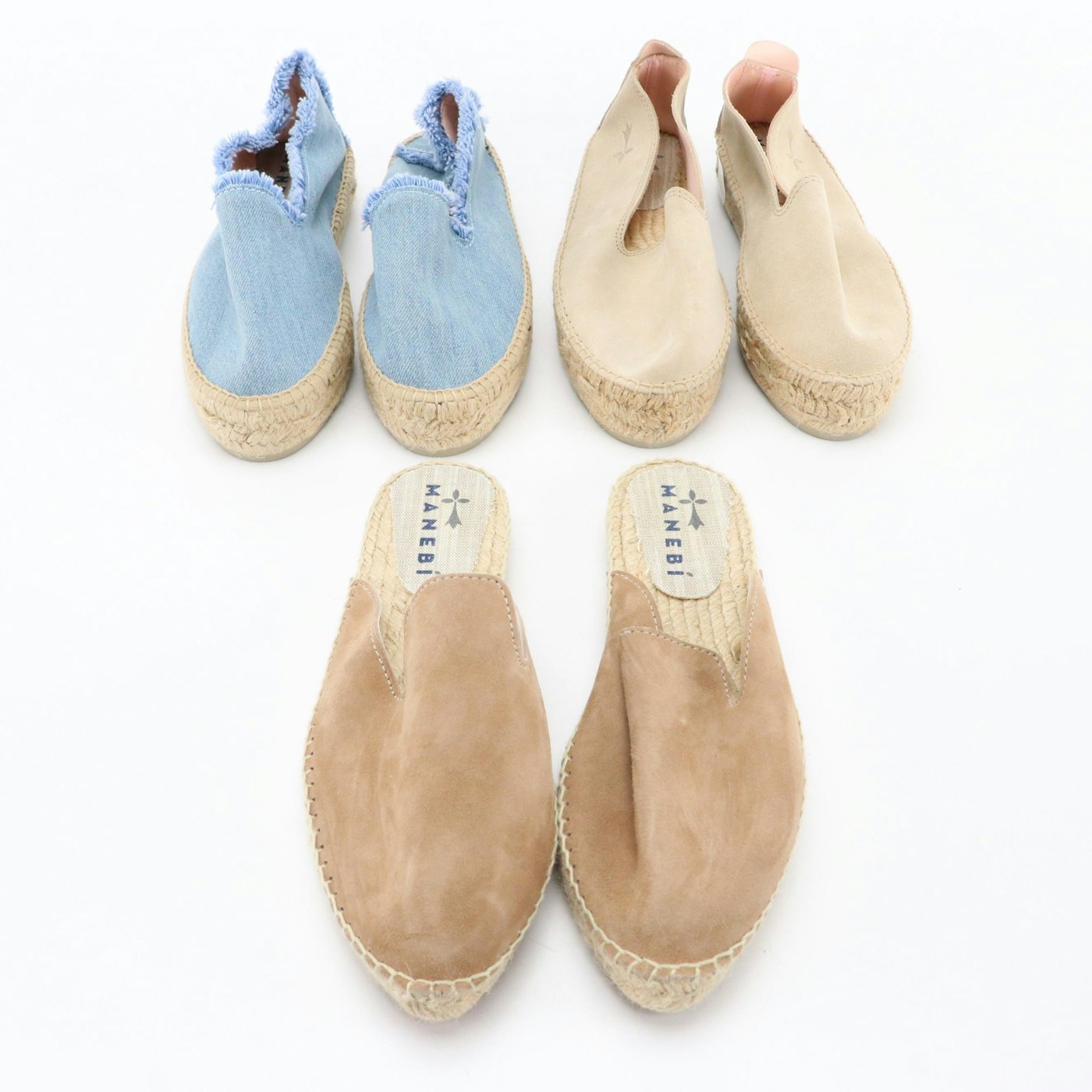 Manebi Suede Espadrille Shoes and Espadrille Mules with Boxes | EBTH