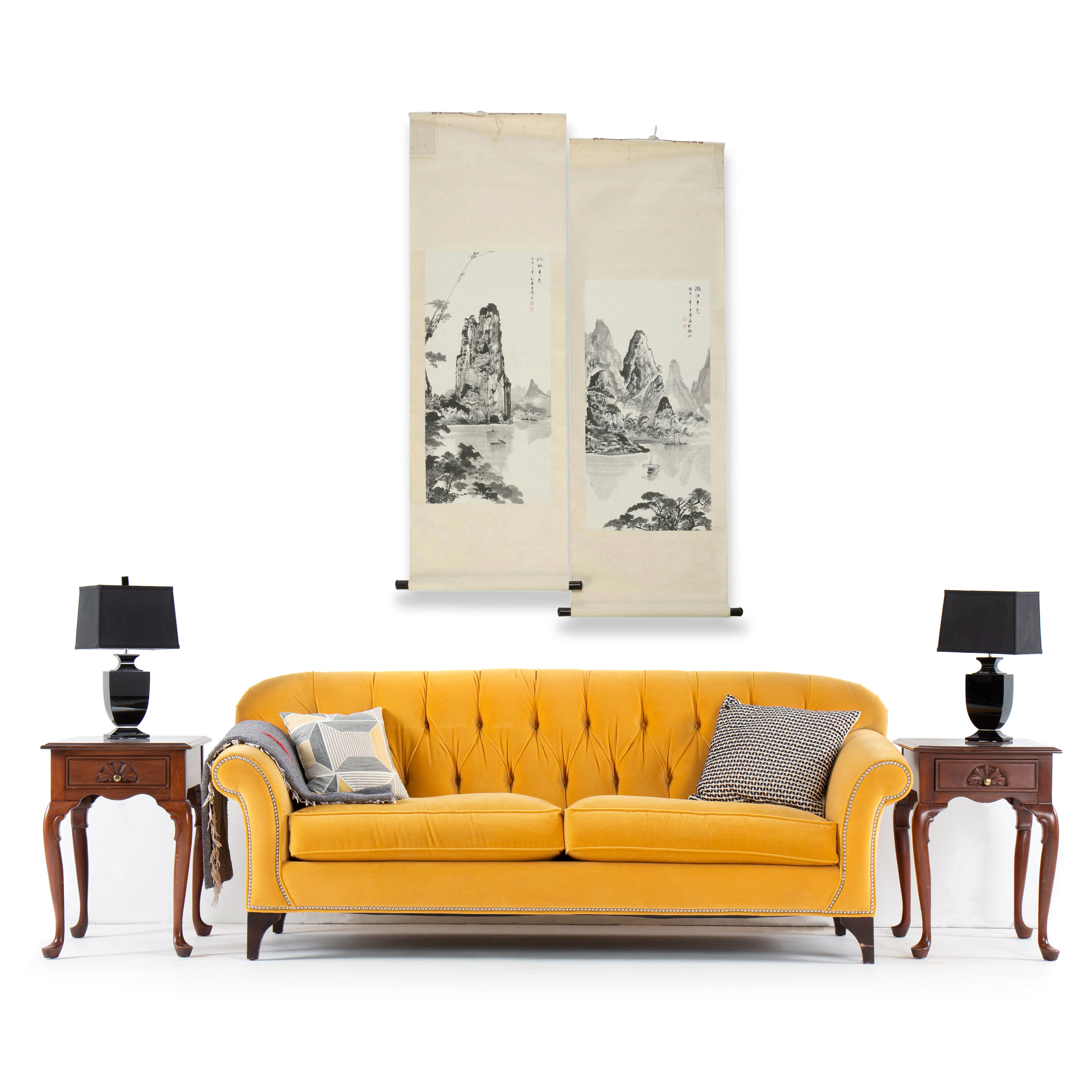 Two Vintage Chinese Ink Scroll Paintings