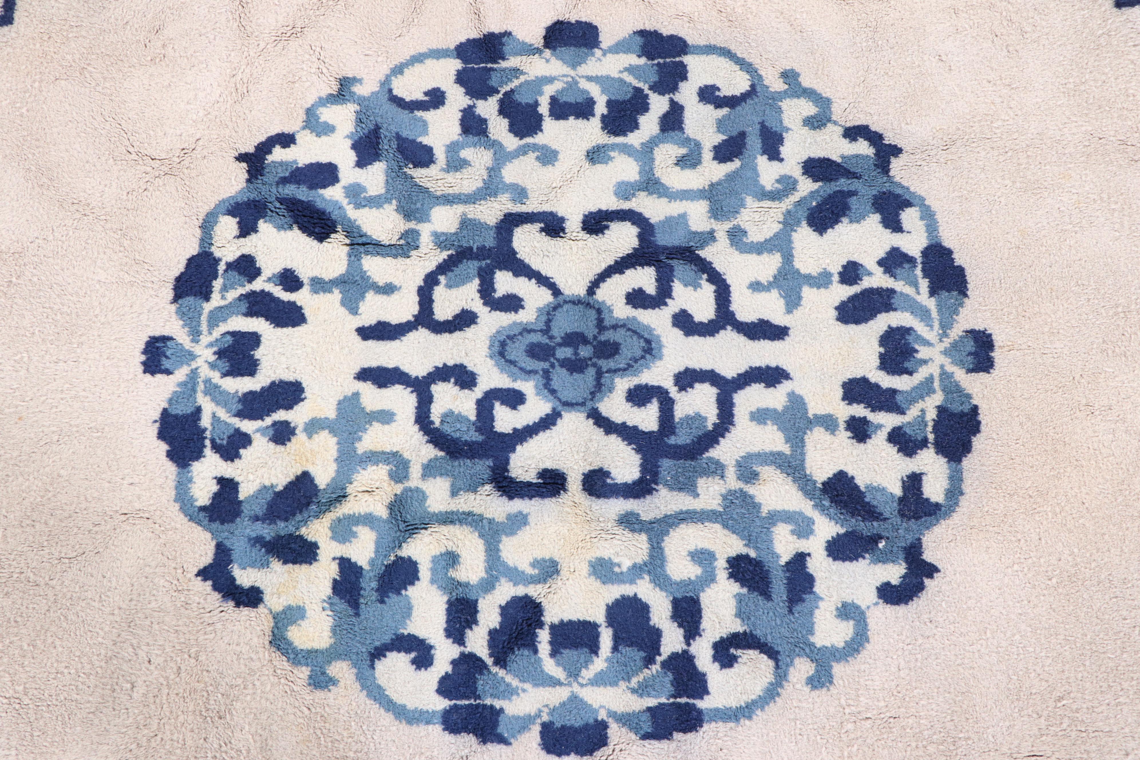 8'11 x 12'2 Hand-Knotted Contemporary Chinese Art Deco Style Area Rug