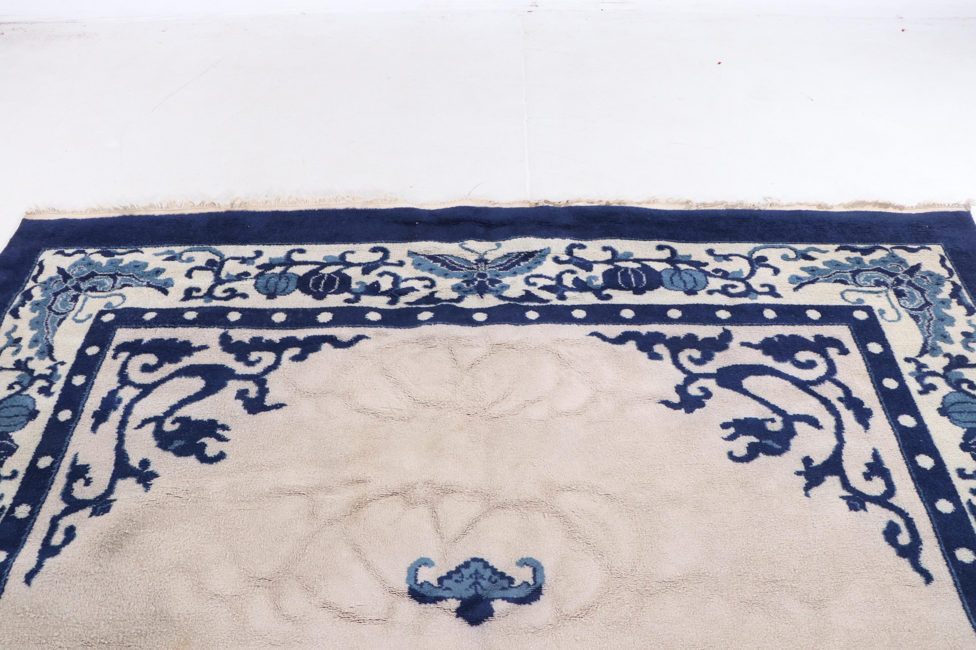 8'11 x 12'2 Hand-Knotted Contemporary Chinese Art Deco Style Area Rug