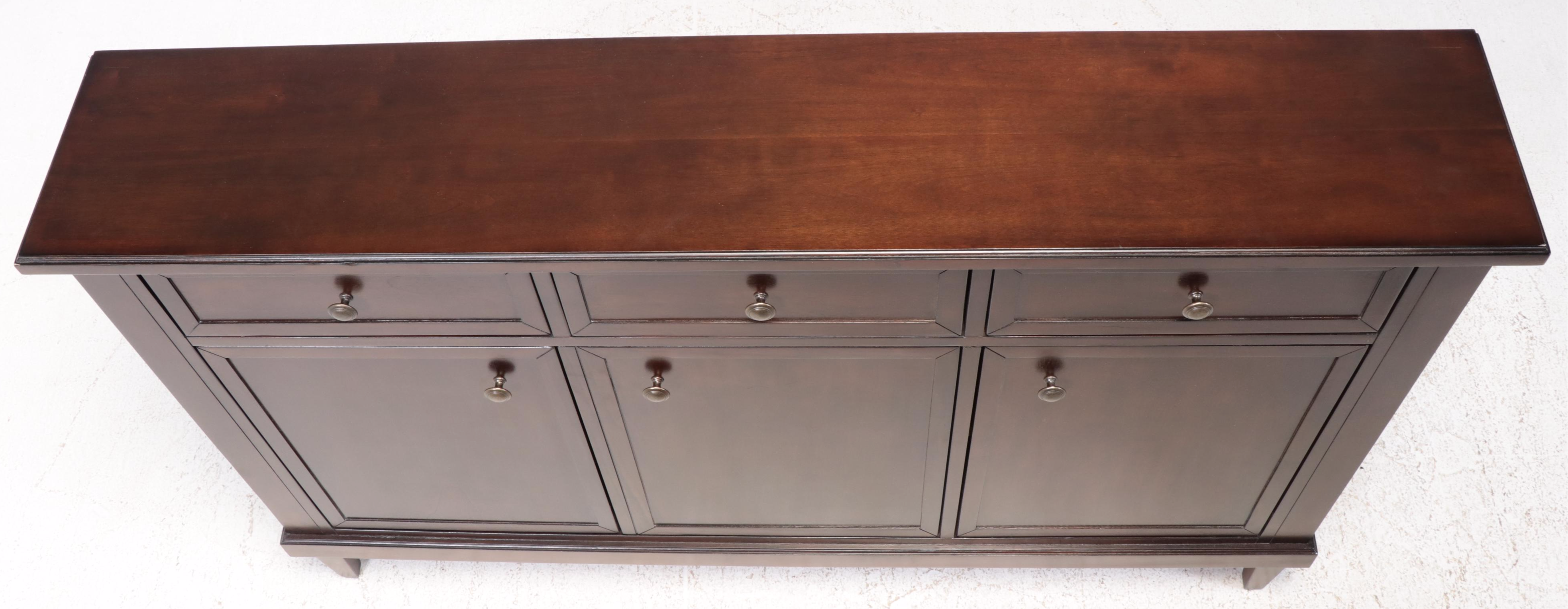 Ballard Designs "Emma" Three-Drawer Console Cabinet in Dark Walnut Finish