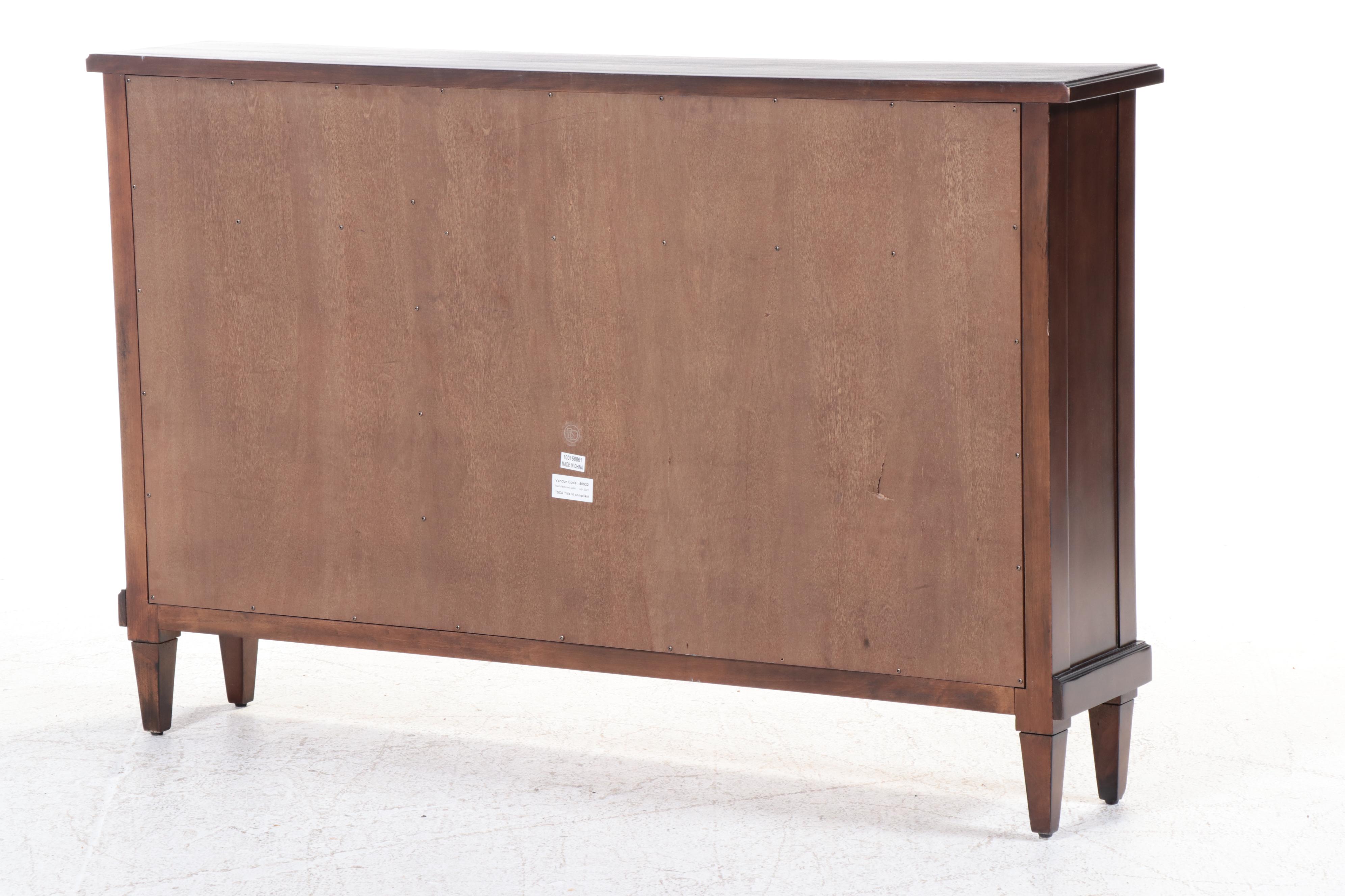 Ballard Designs "Emma" Three-Drawer Console Cabinet in Dark Walnut Finish