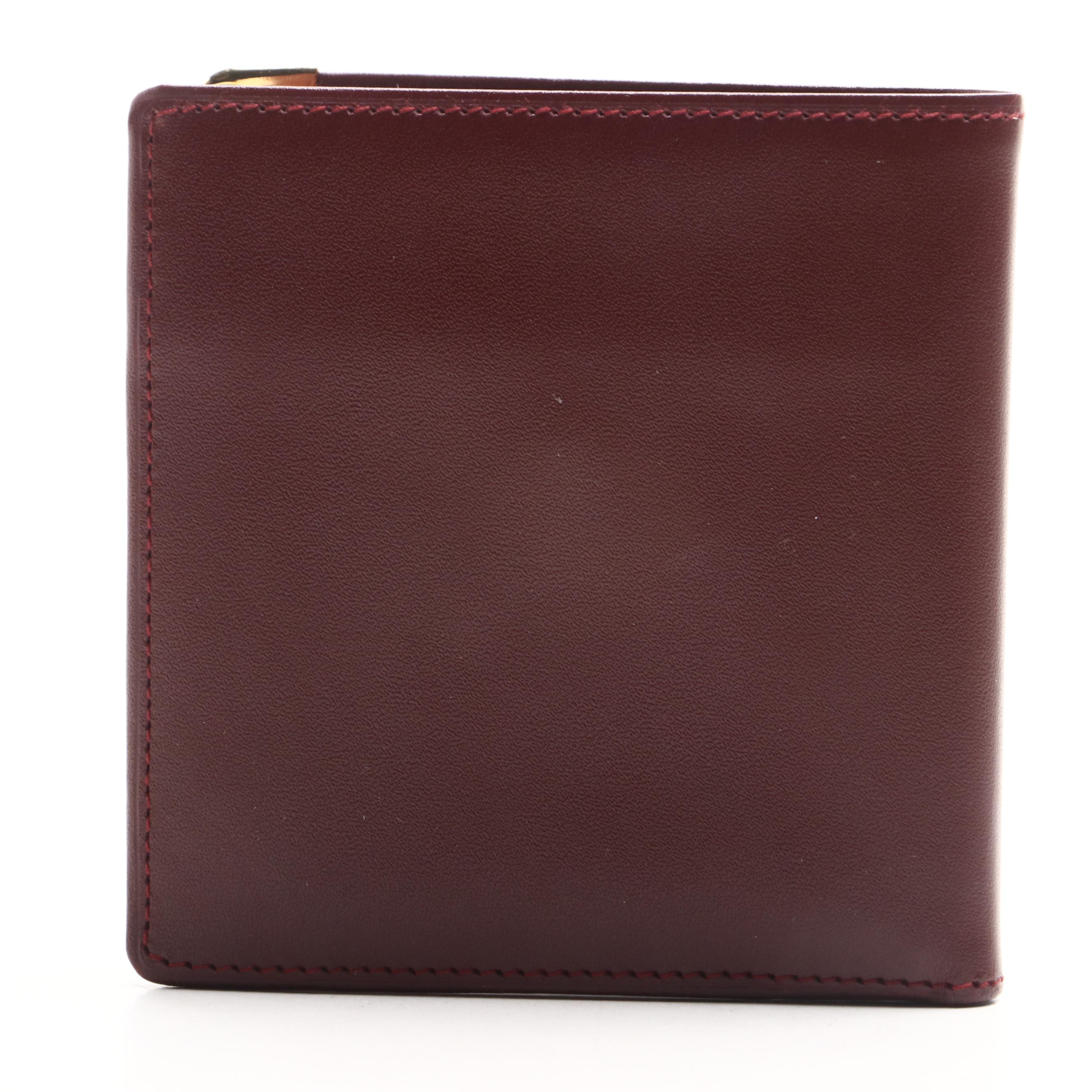 Cartier Les Must de Cartier Embossed Logo Bordeaux Bifold Wallet with Box