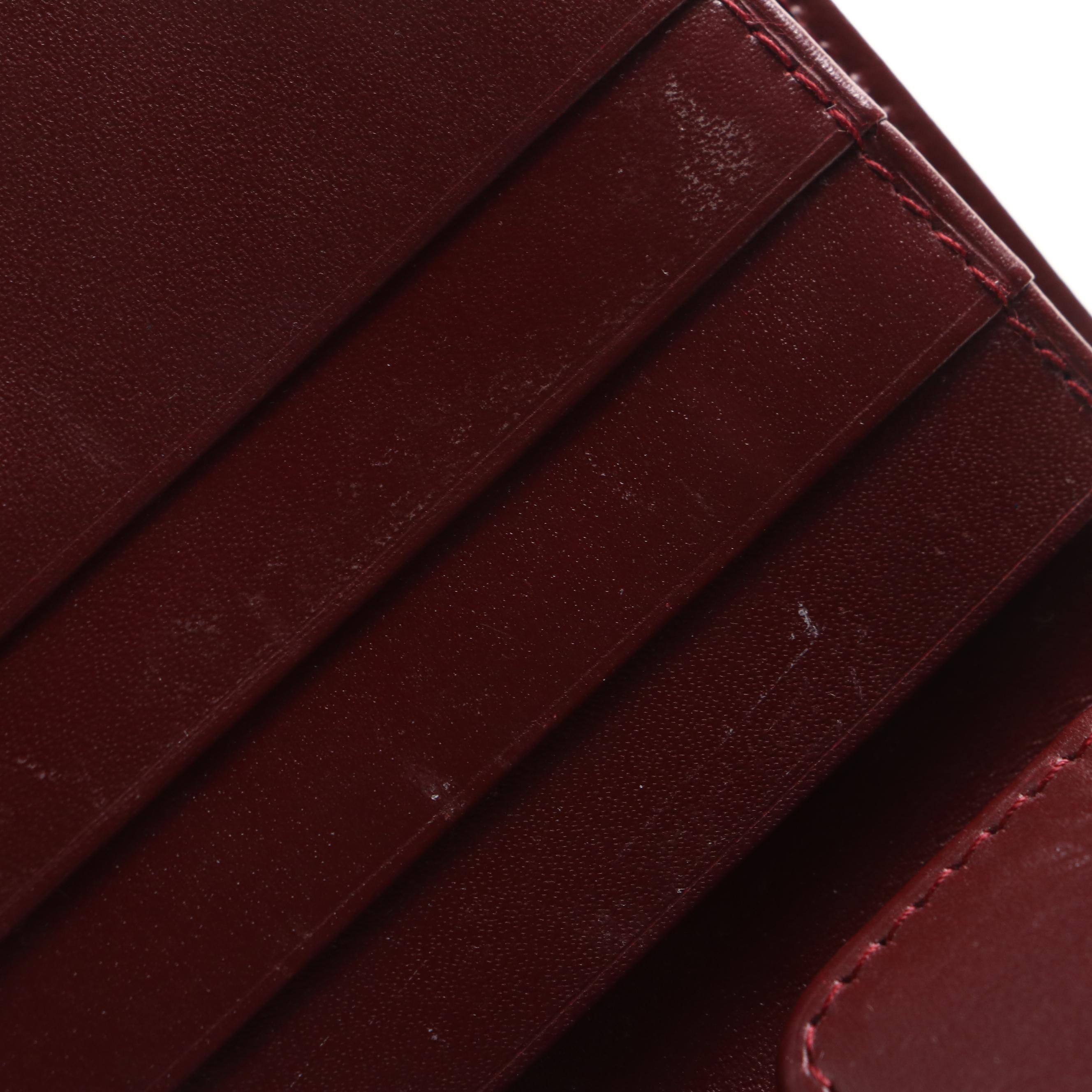 Cartier Les Must de Cartier Embossed Logo Bordeaux Bifold Wallet with Box