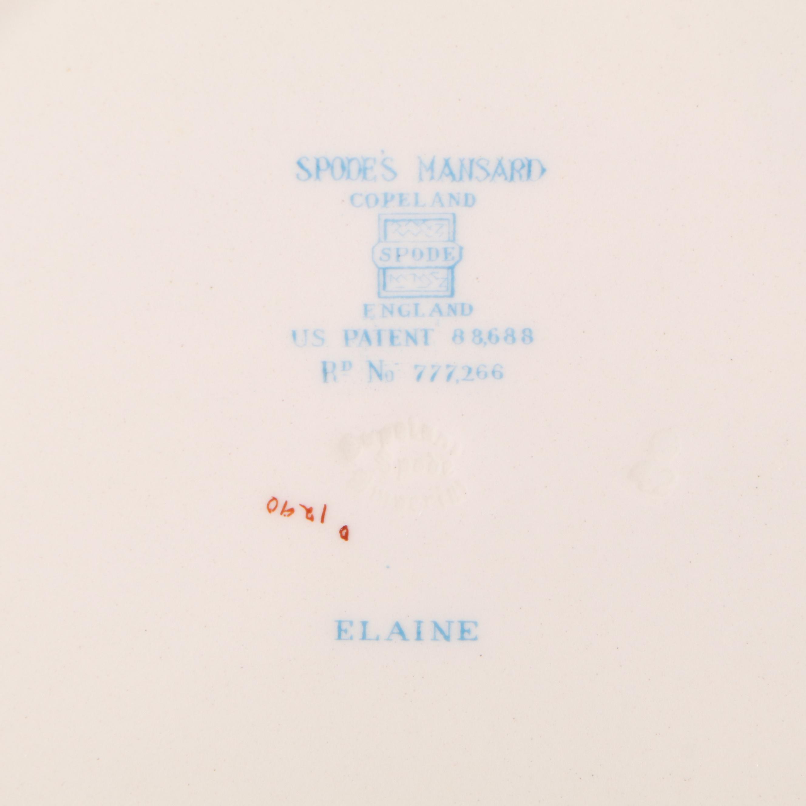 Copeland Spode "Elaine Blue" Ceramic Dinner Plates, 1940s