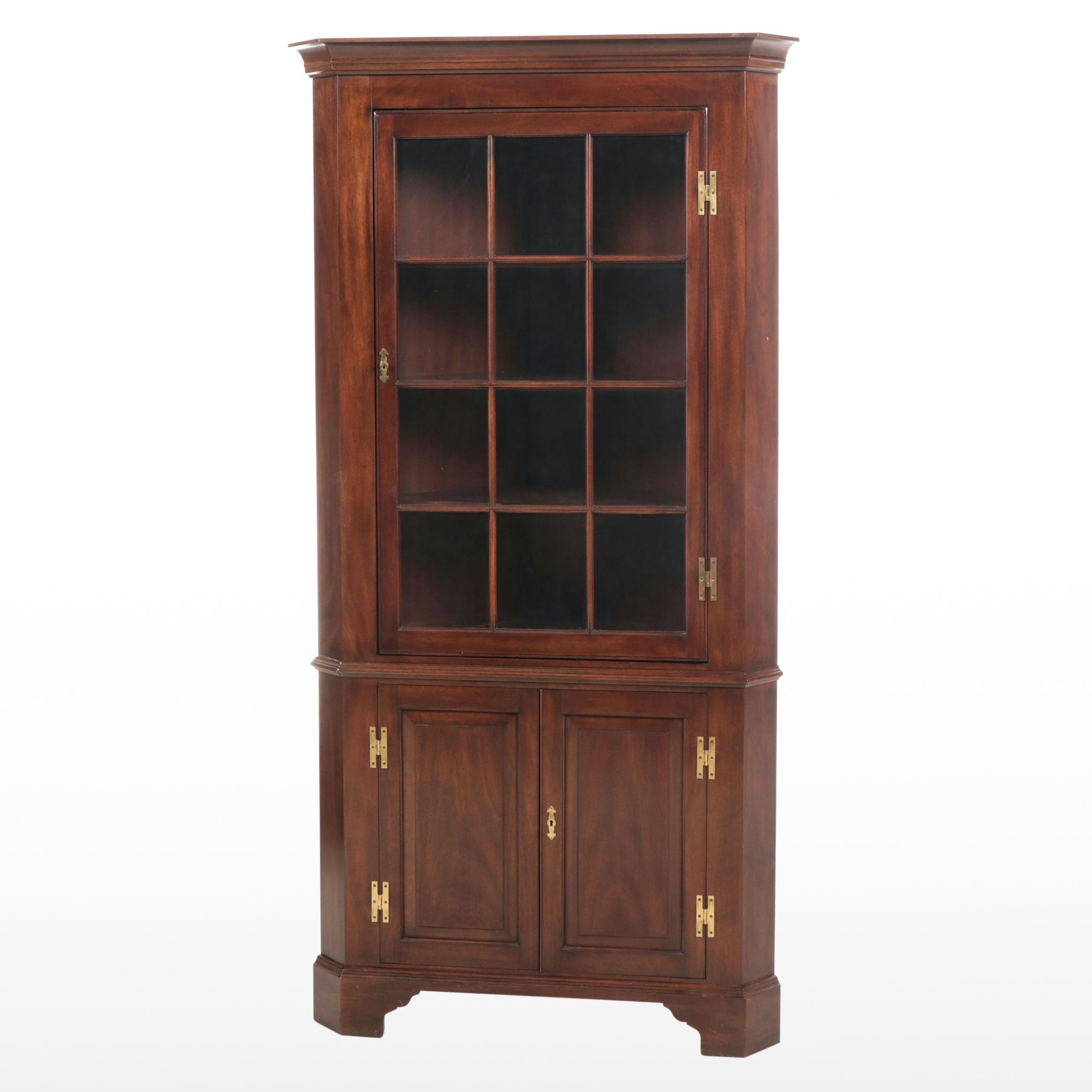 Virginia Galleries by Henkel-Harris Federal Style Mahogany Corner Cabinet
