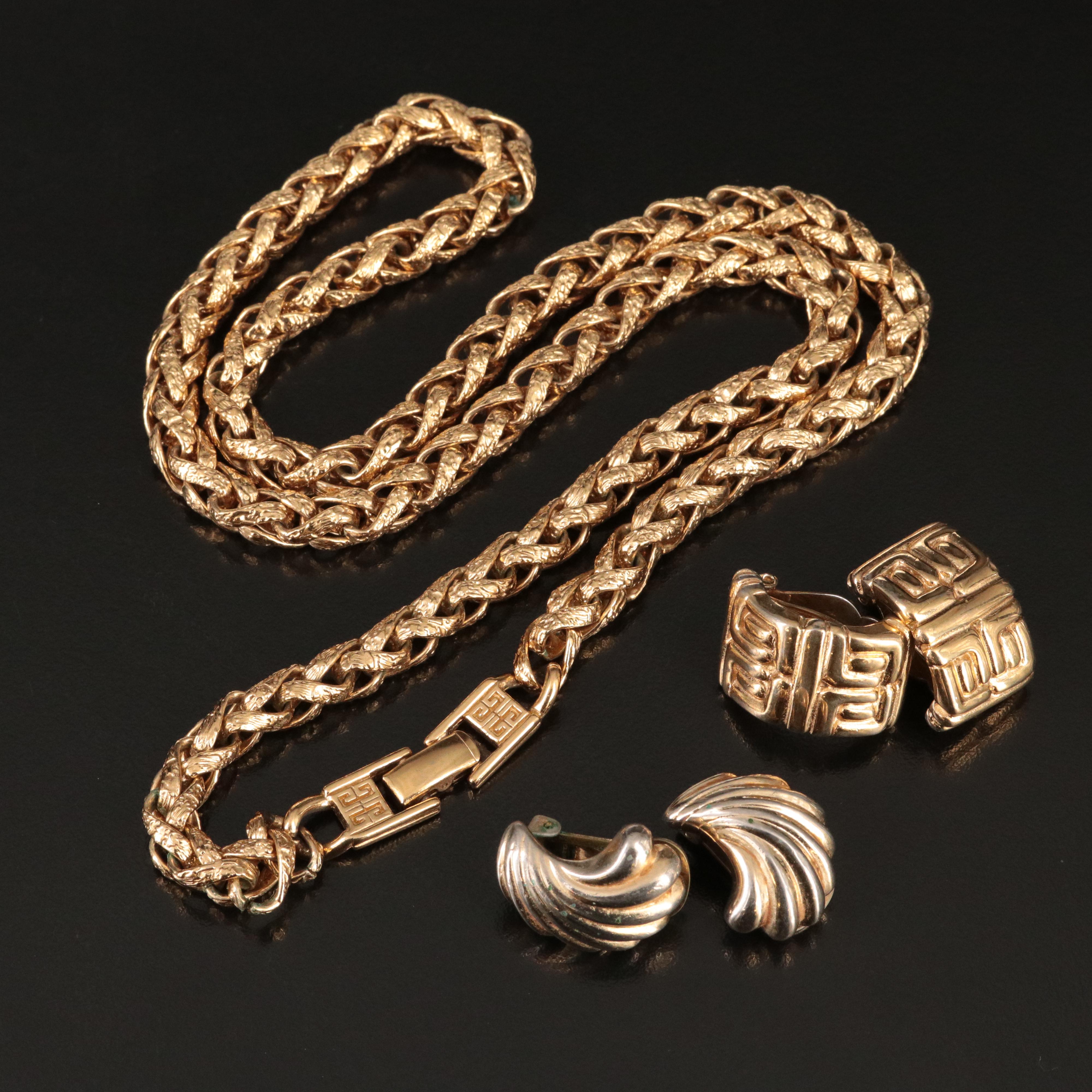 Givenchy and Christian Dior Jewelry Selection Including Earrings