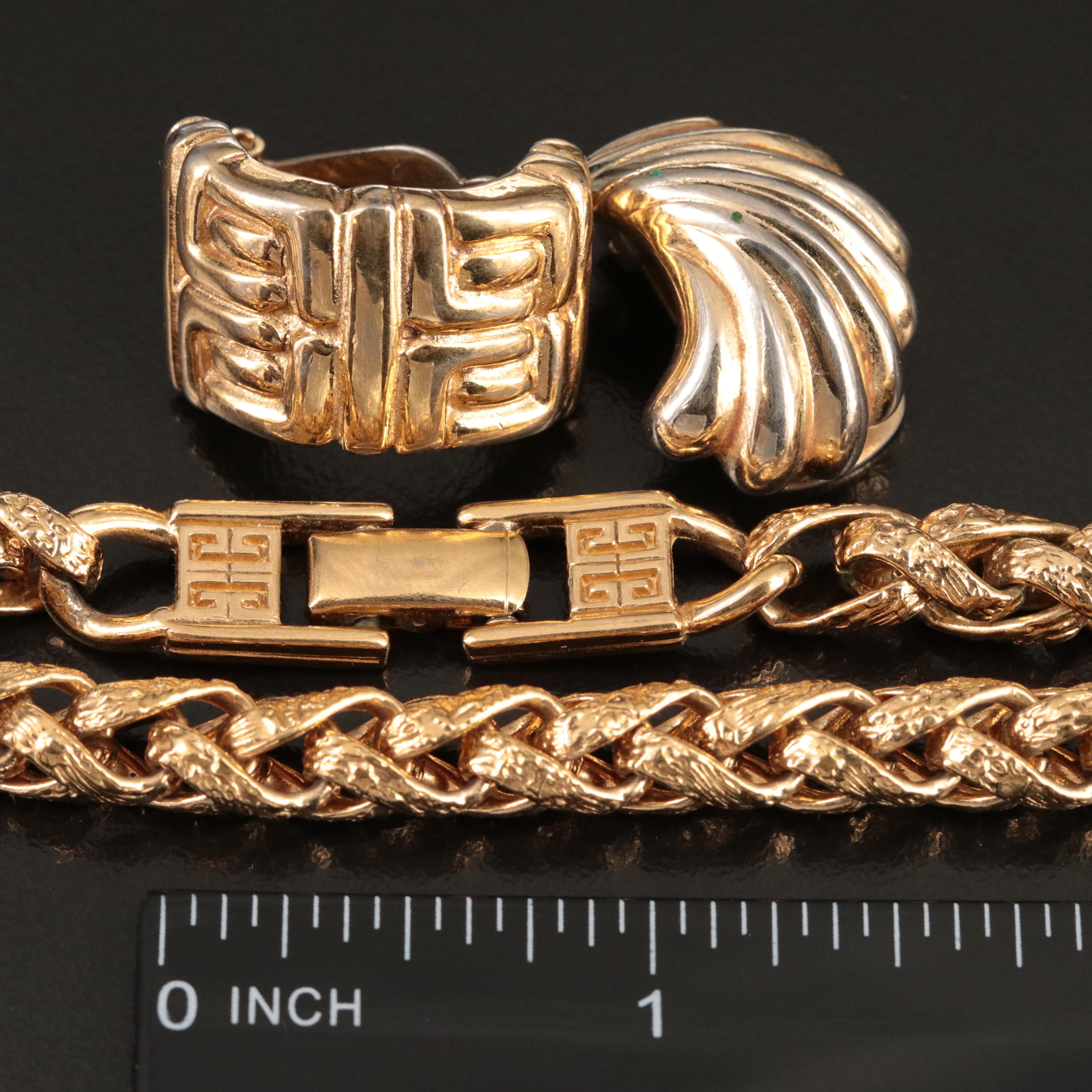 Givenchy and Christian Dior Jewelry Selection Including Earrings