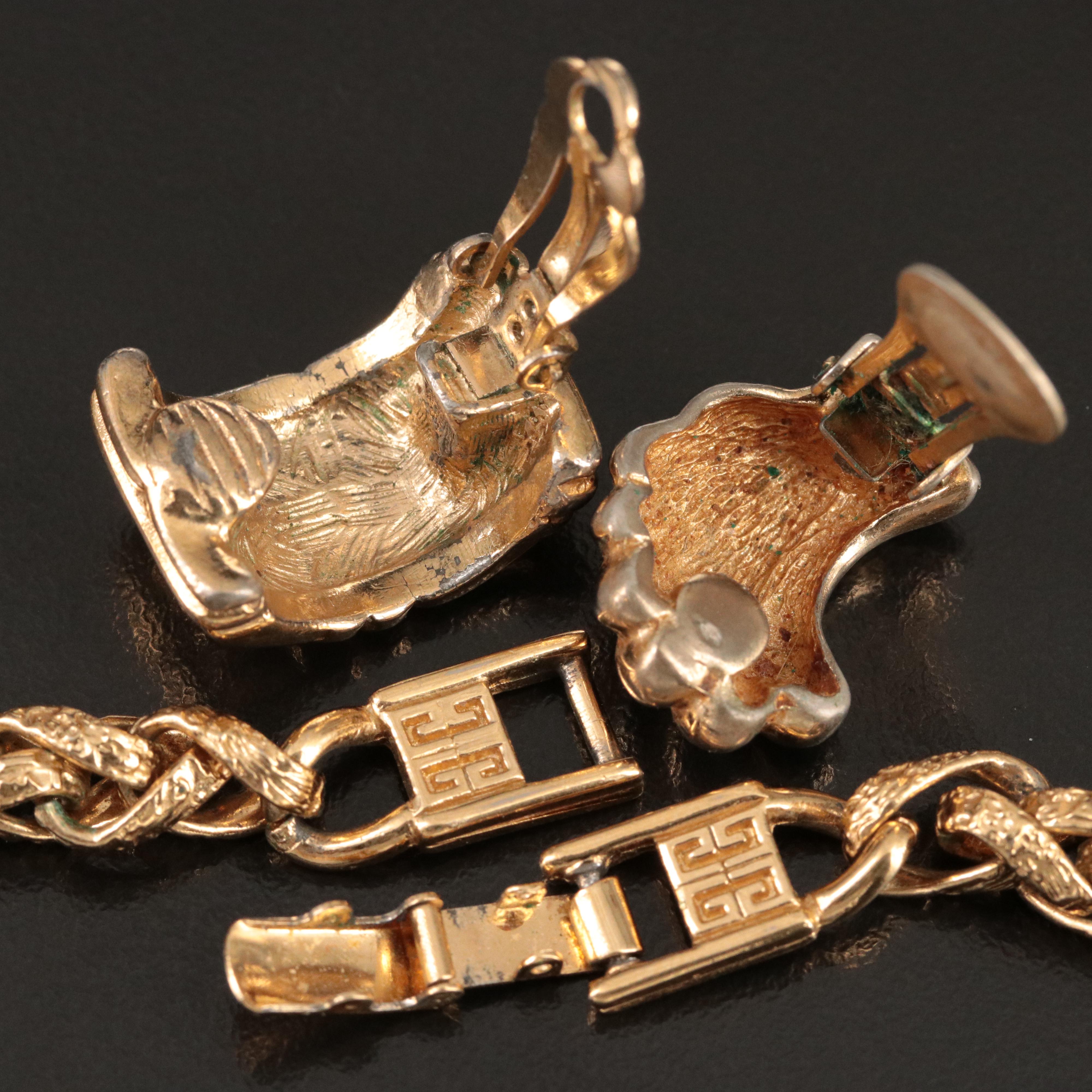 Givenchy and Christian Dior Jewelry Selection Including Earrings