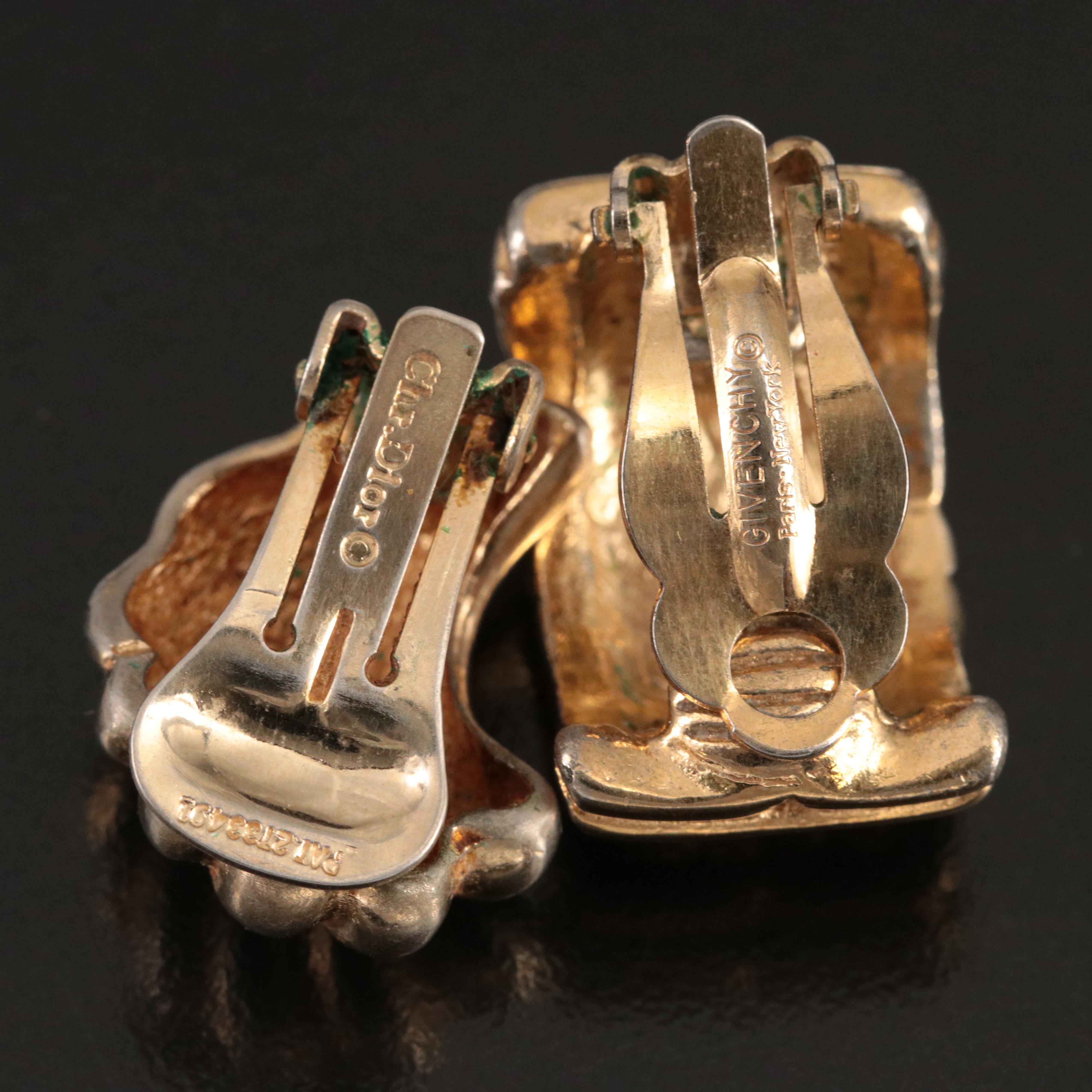 Givenchy and Christian Dior Jewelry Selection Including Earrings