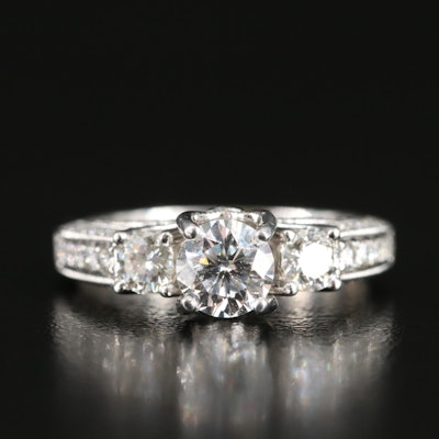 18K 1.61 CTW Diamond Ring with Online GIA Report