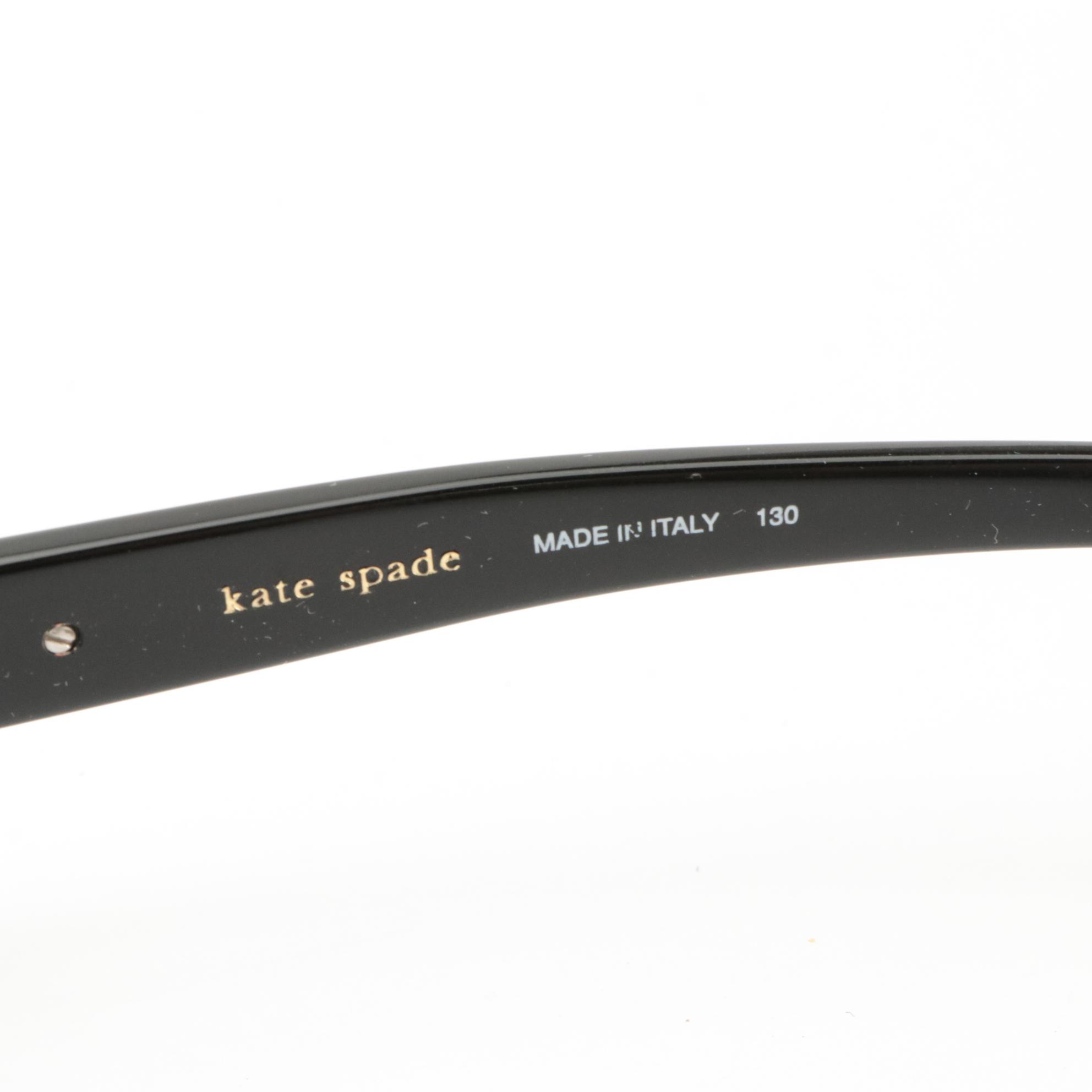 Tory Burch Reva Flats and Narrow Silk Scarf with Kate Spade Celeste Sunglasses