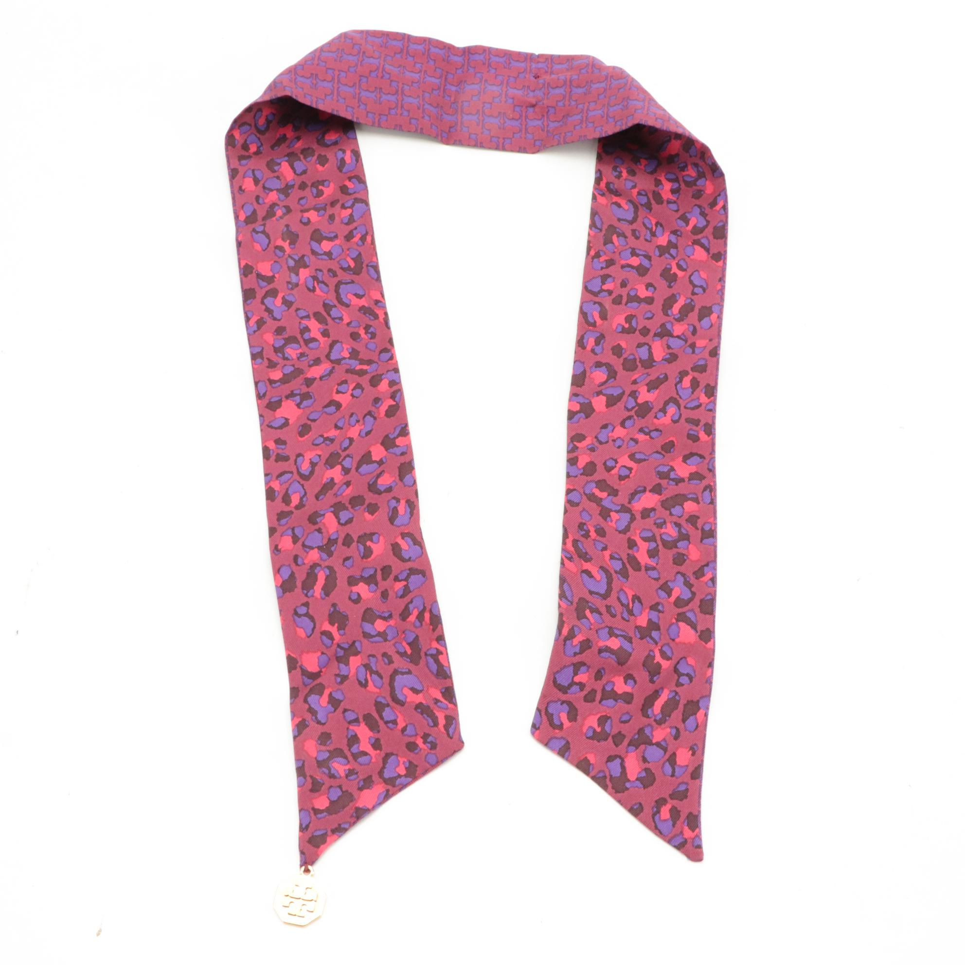 Tory Burch Reva Flats and Narrow Silk Scarf with Kate Spade Celeste Sunglasses