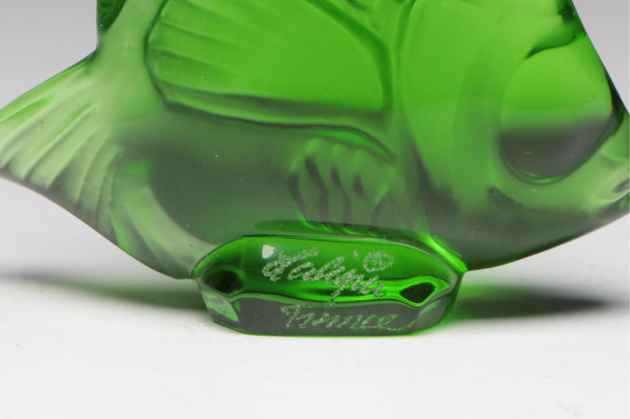 Lalique Fish with Carved Glass Animal Figurines