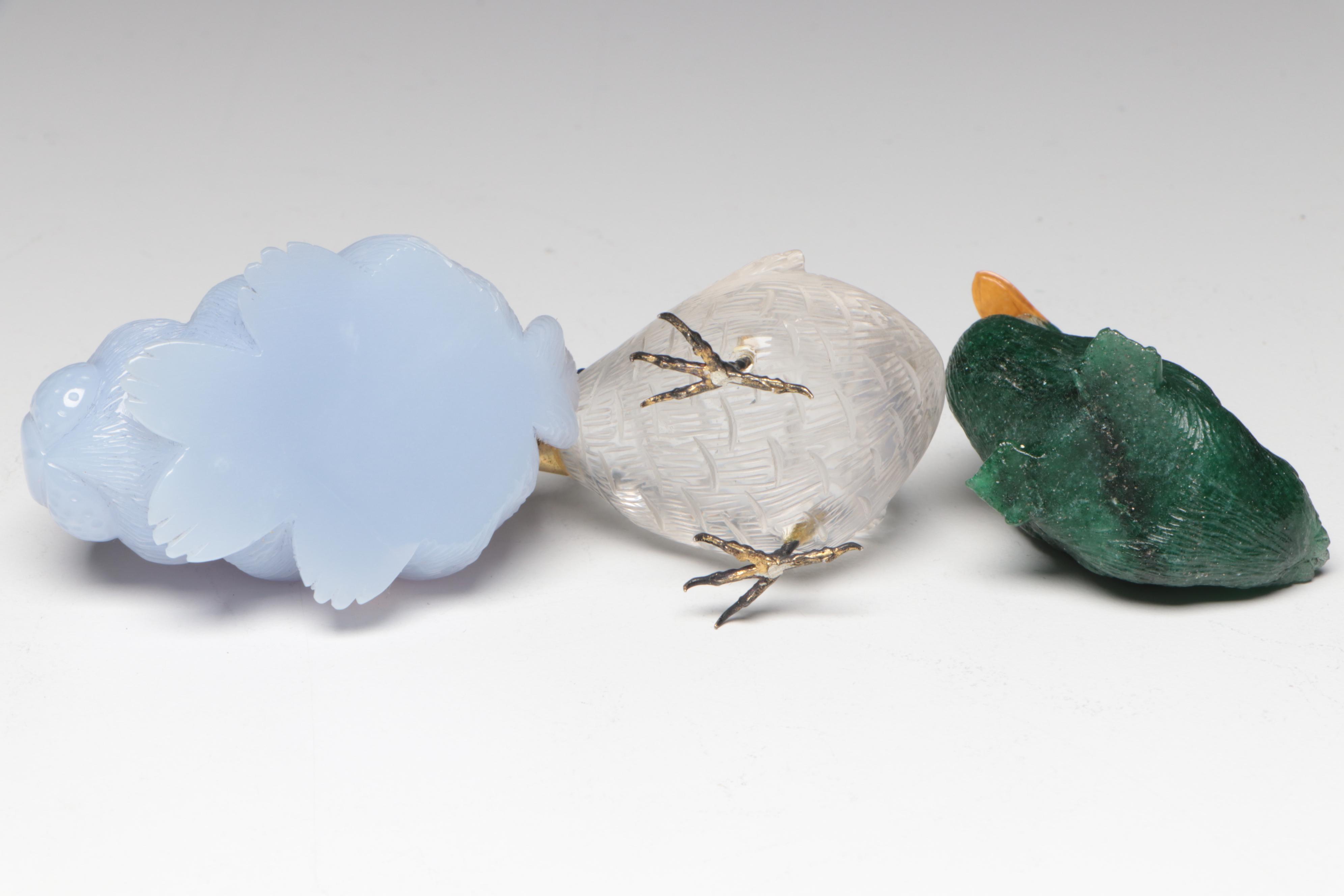 Lalique Fish with Carved Glass Animal Figurines