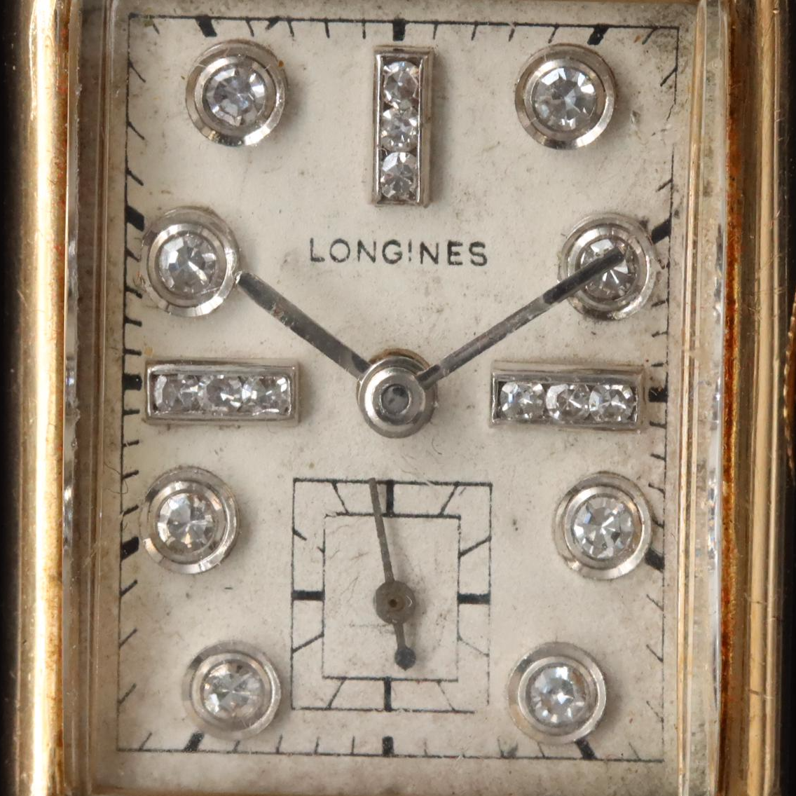 14K Longines Diamond Dial Stem Wind Watch