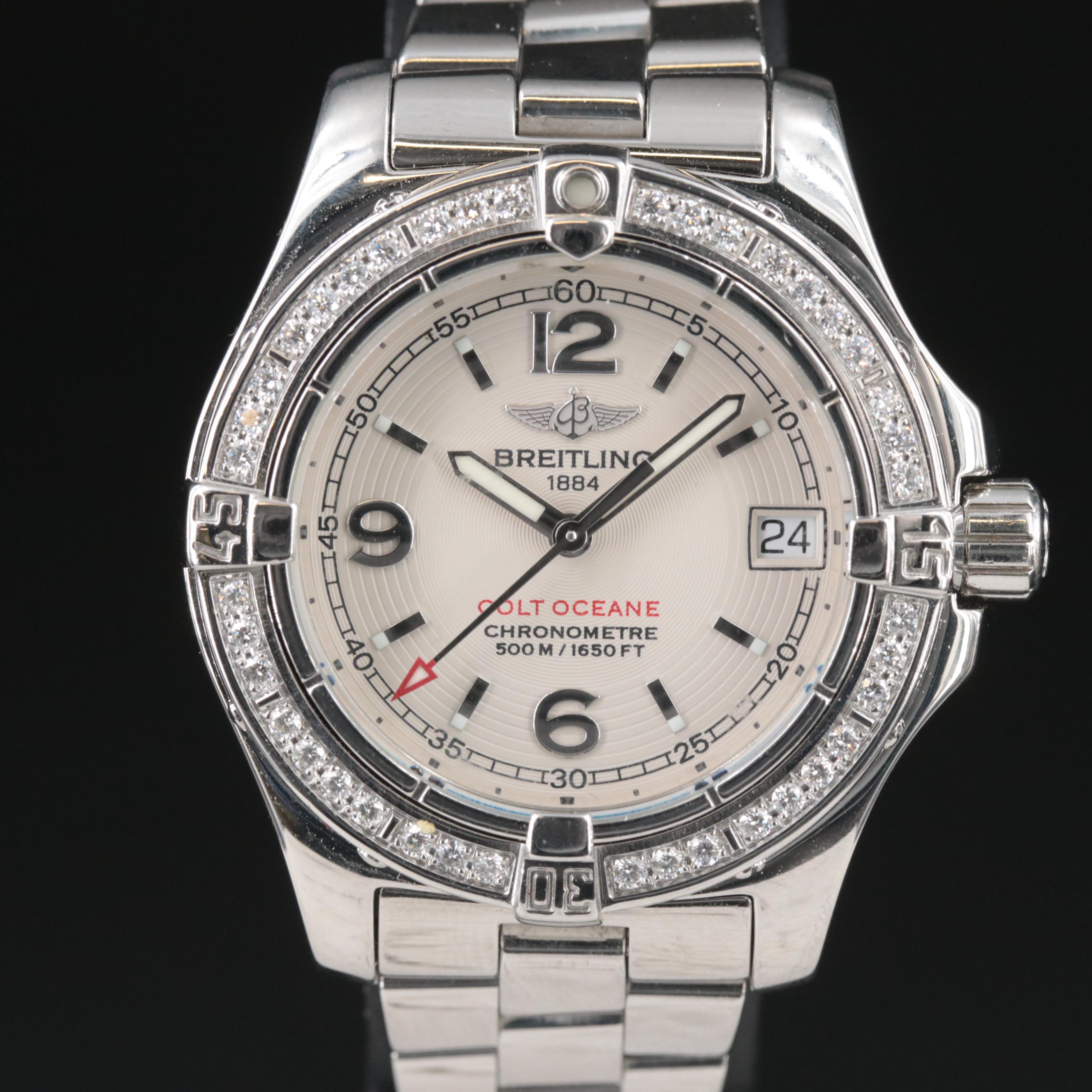 2006 Breitling Colt Oceane Factory Diamond Bezel 500M Watch