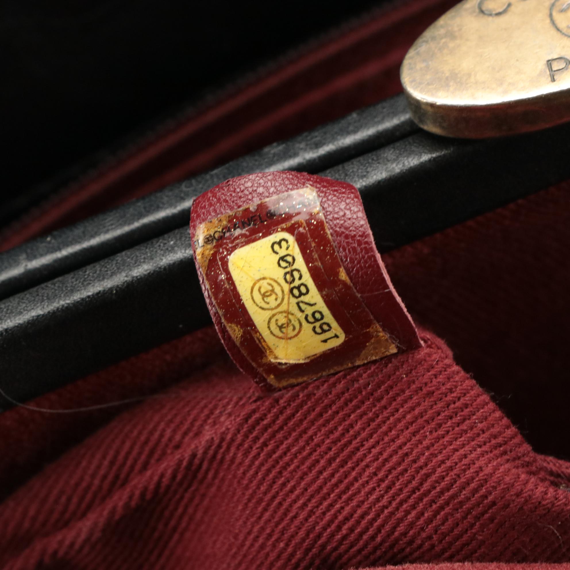 Chanel Just Mademoiselle Bowling Bag in Black Aged Quilted Calfskin Leather