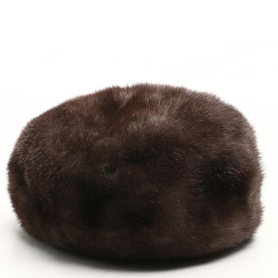 Stewart's Mink Fur Pillbox Hat with Box