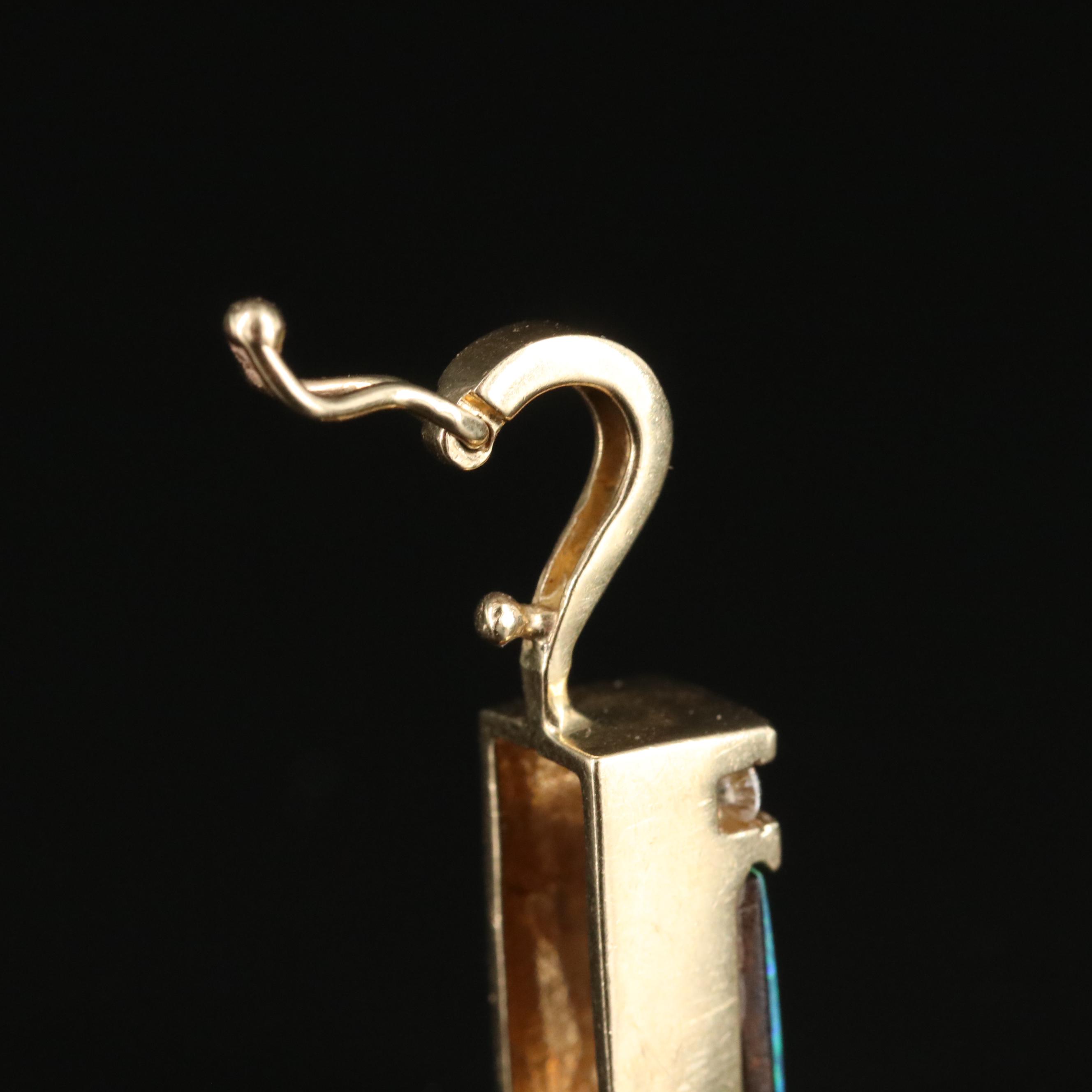 14K Opal and Diamond Enhancer Pendant