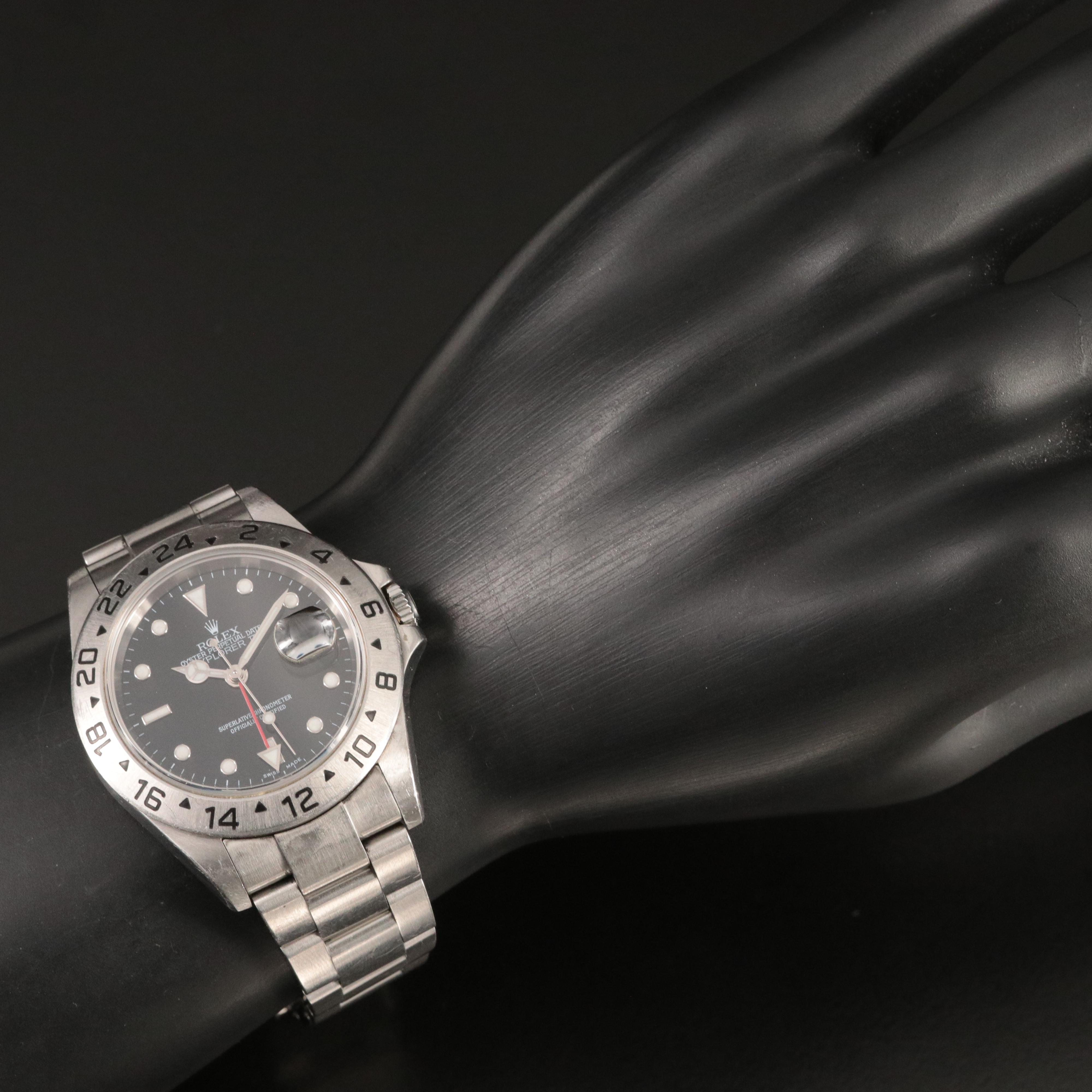 2004 Rolex Explorer II Black Dial Stainless Steel Watch