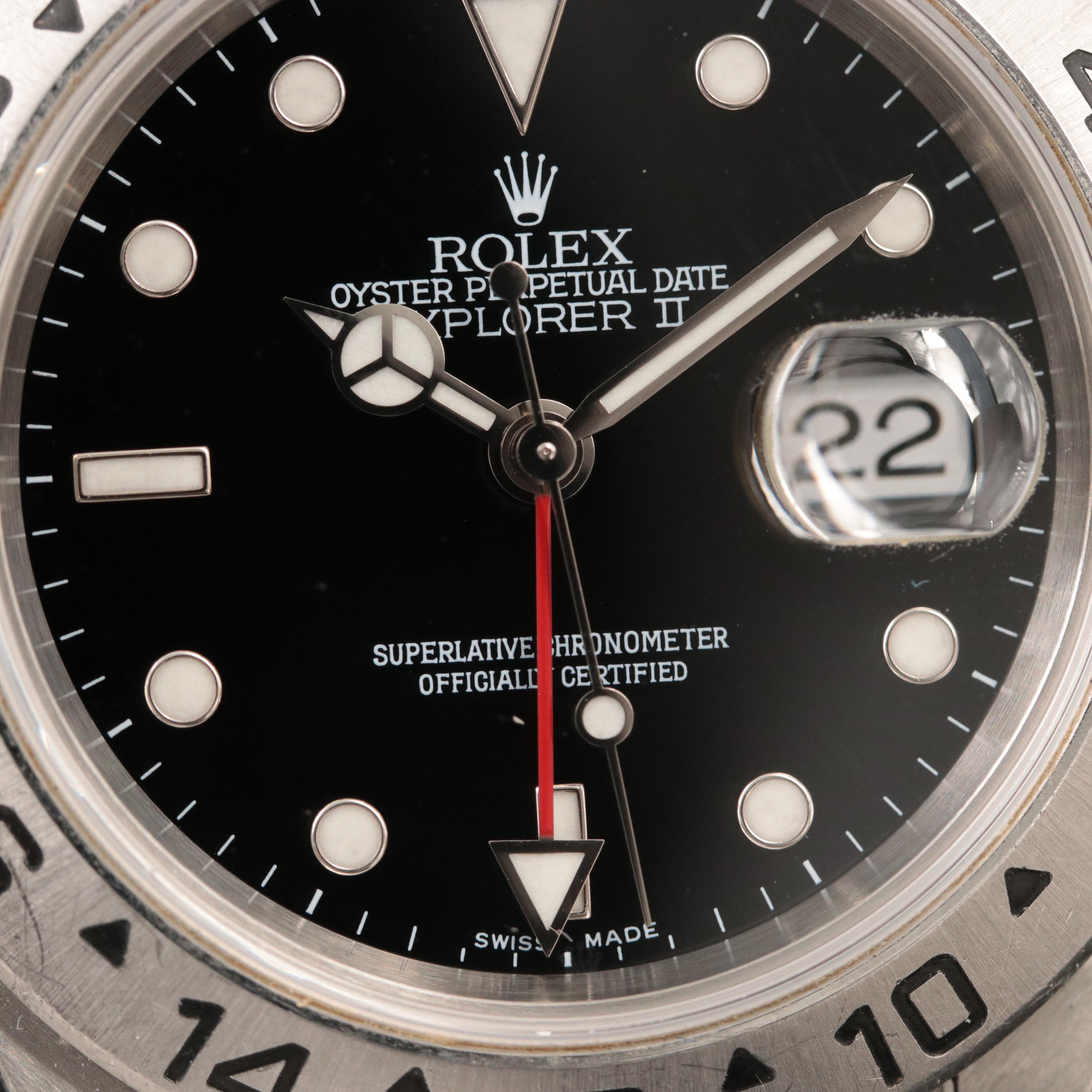 2004 Rolex Explorer II Black Dial Stainless Steel Watch