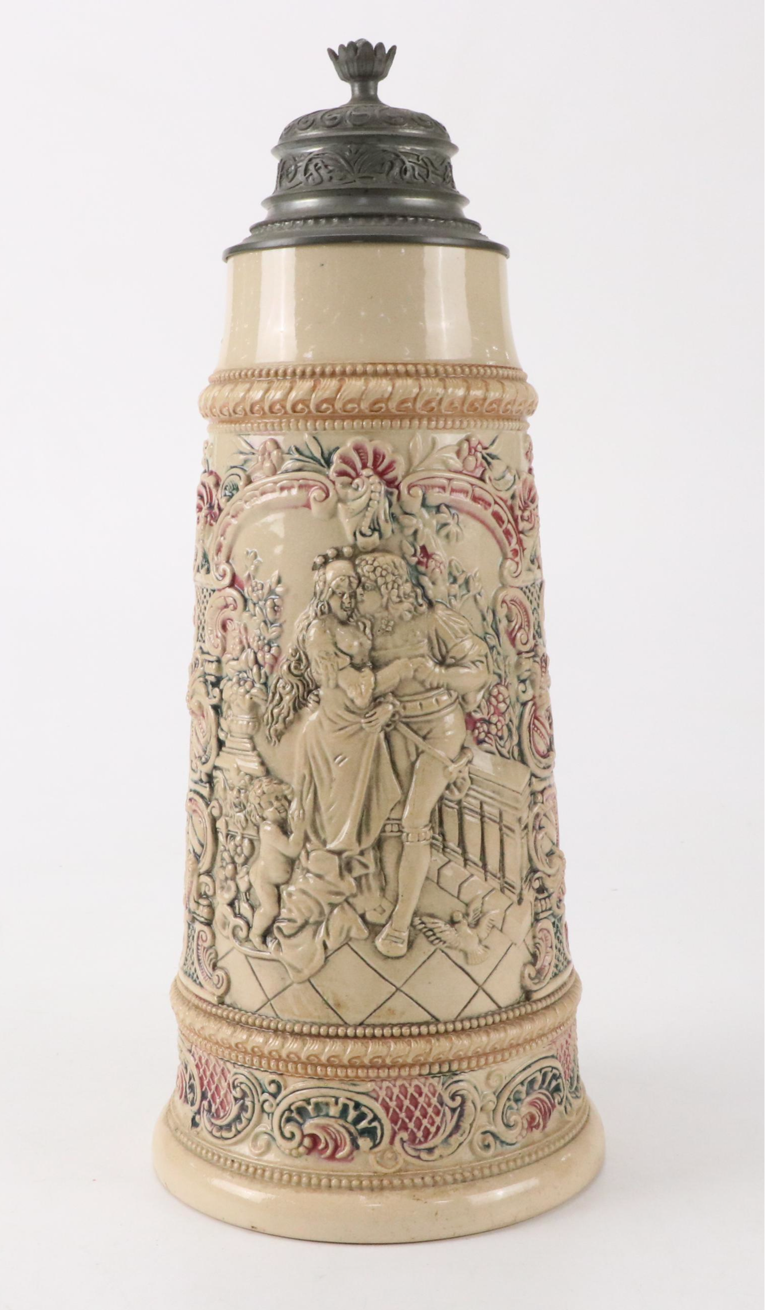 Hand-Painted Ceramic Beer Stein with German Ceramic Beer Stein and More