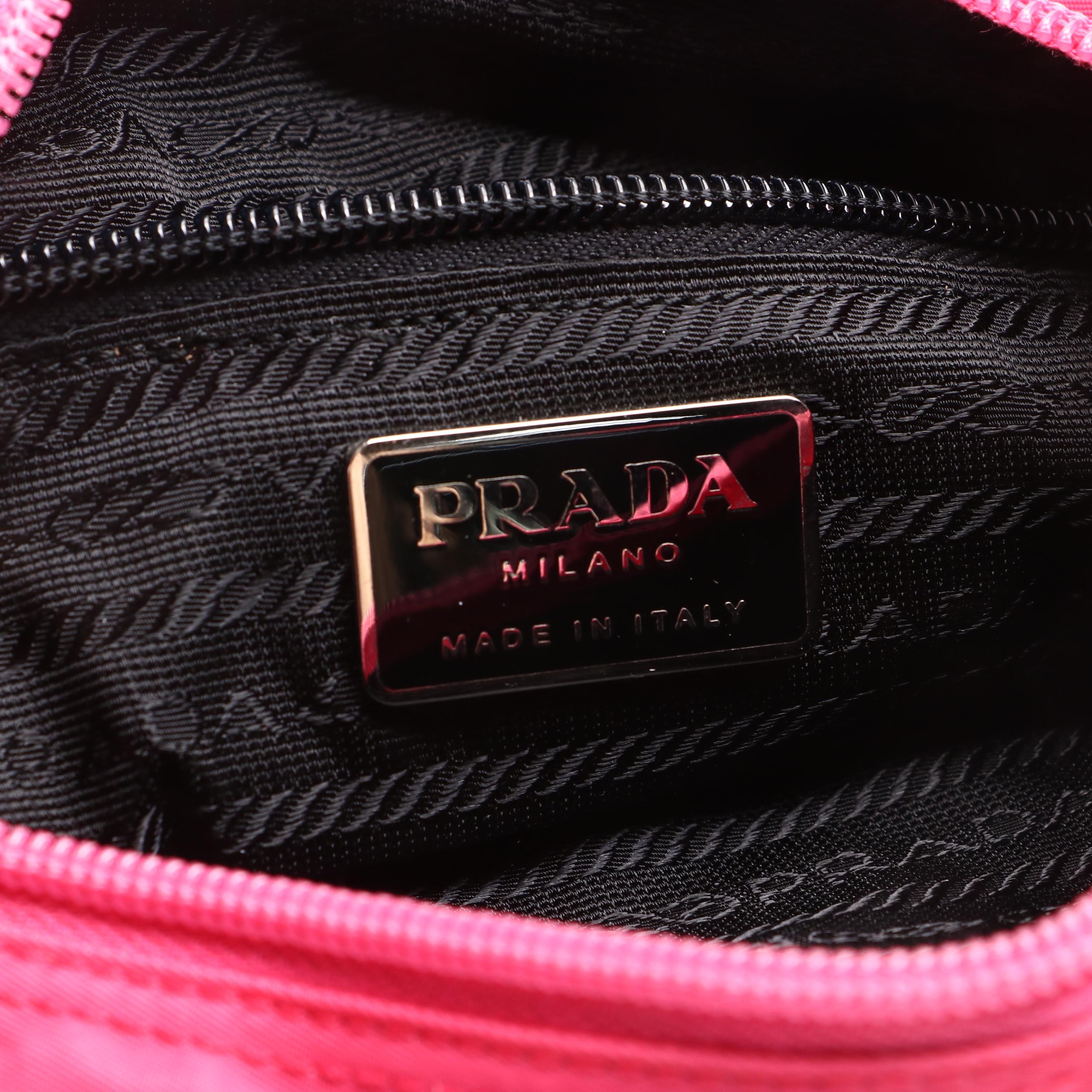 Prada Peony Pink Tessuto Nylon Buckle Flap-Front Messenger Bag
