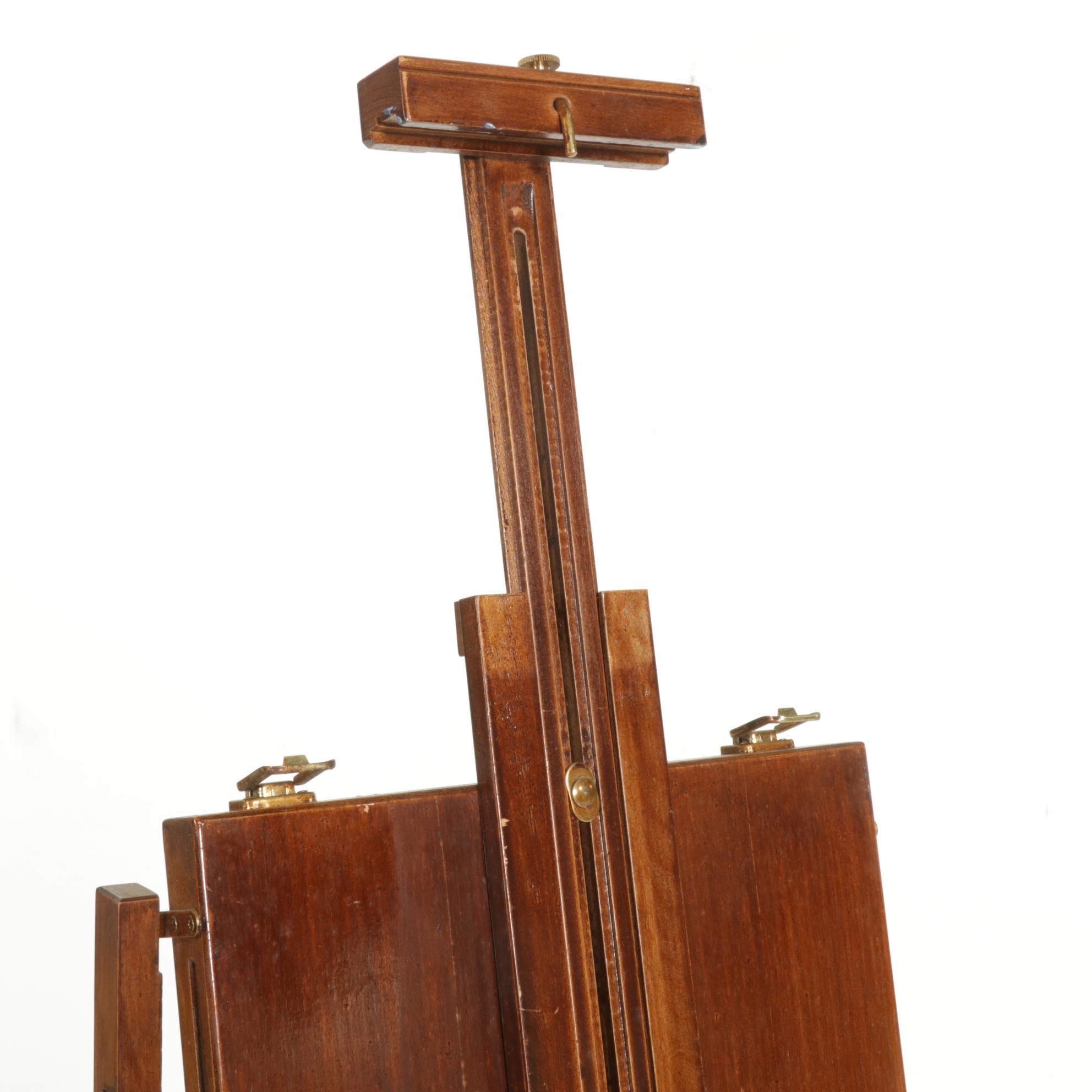 French Style Wooden Brass-Mounted Collapsible Sketch Easel