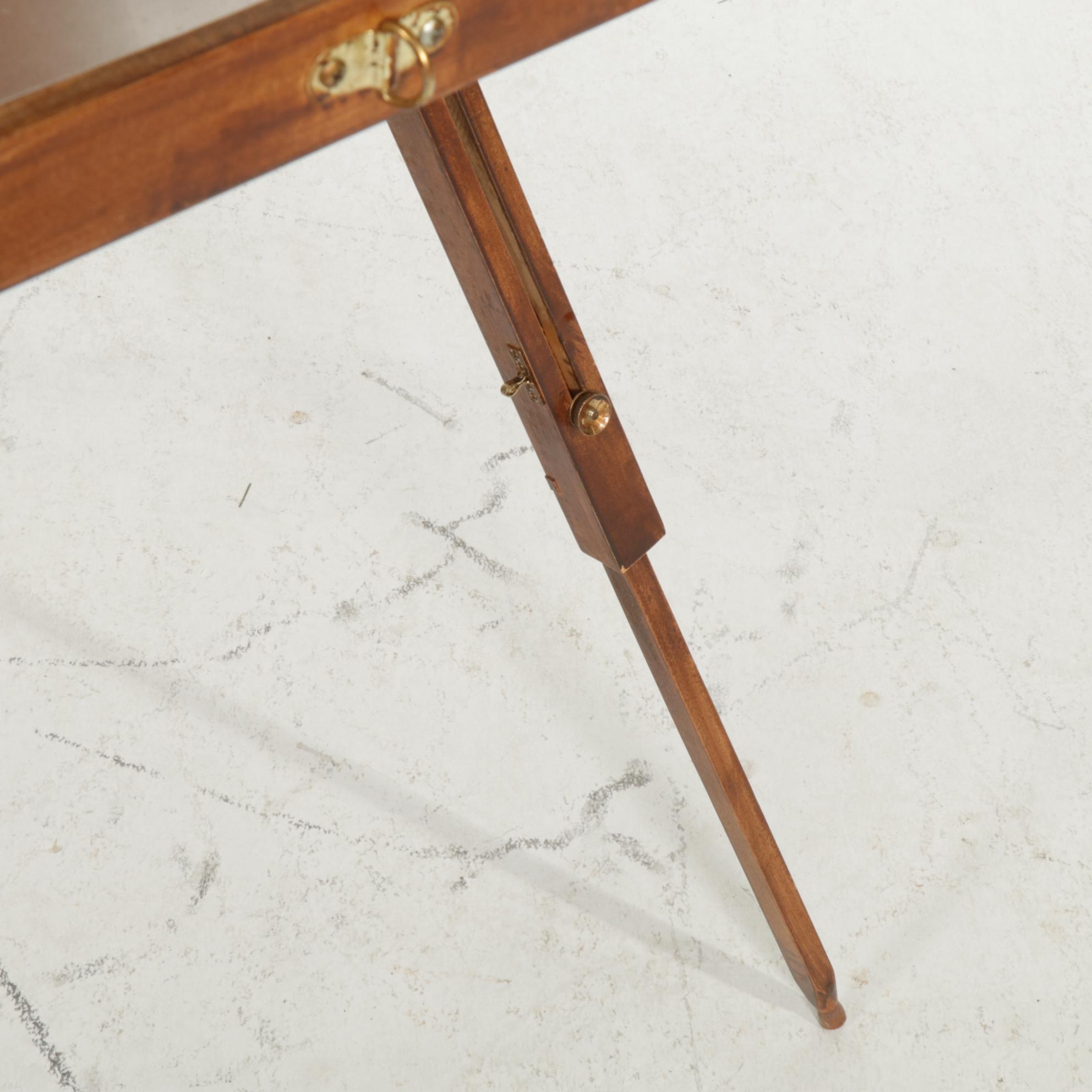 French Style Wooden Brass-Mounted Collapsible Sketch Easel