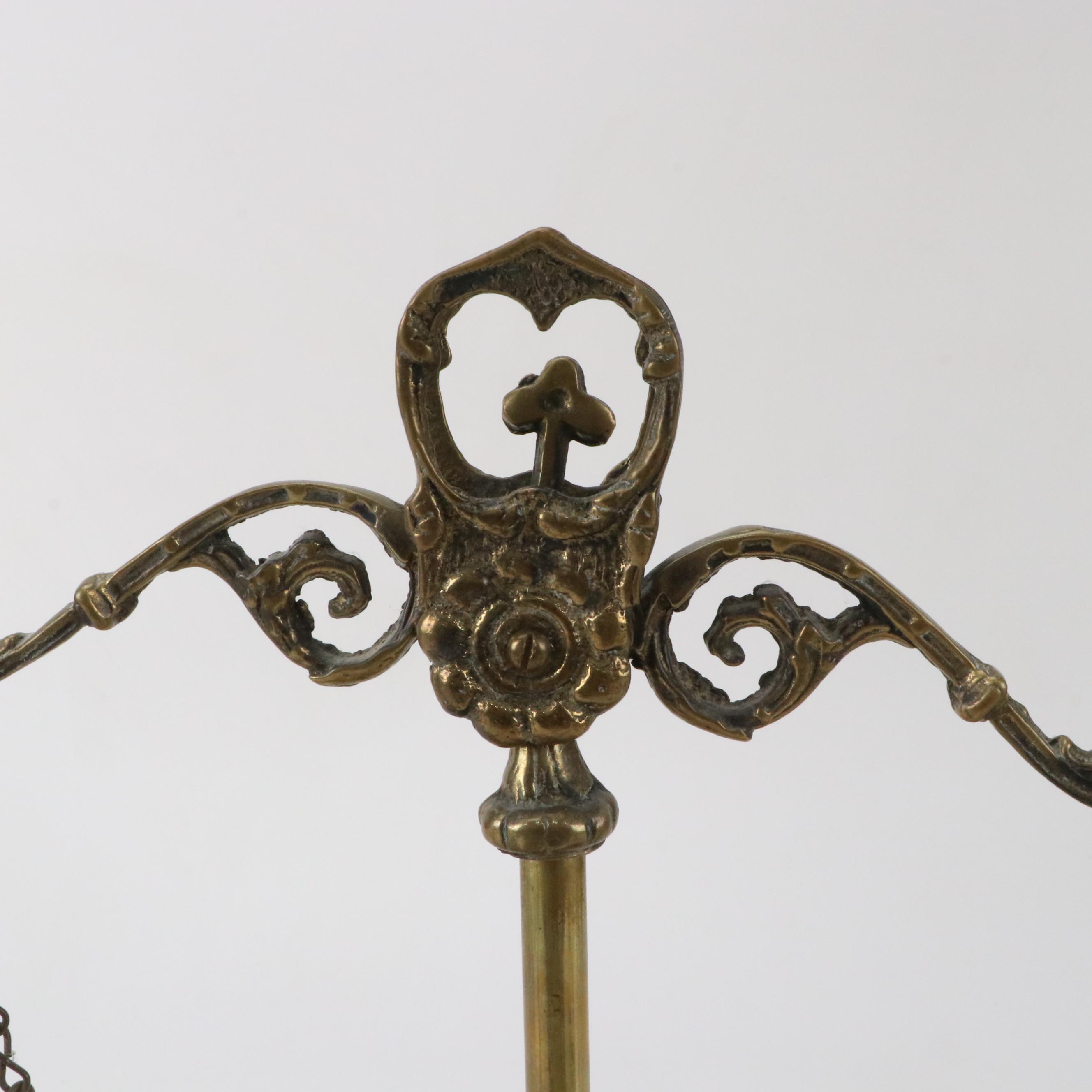 Brass Decorative Balance Scale, Cast Brass Figurines and Baldwin Brass Napkins