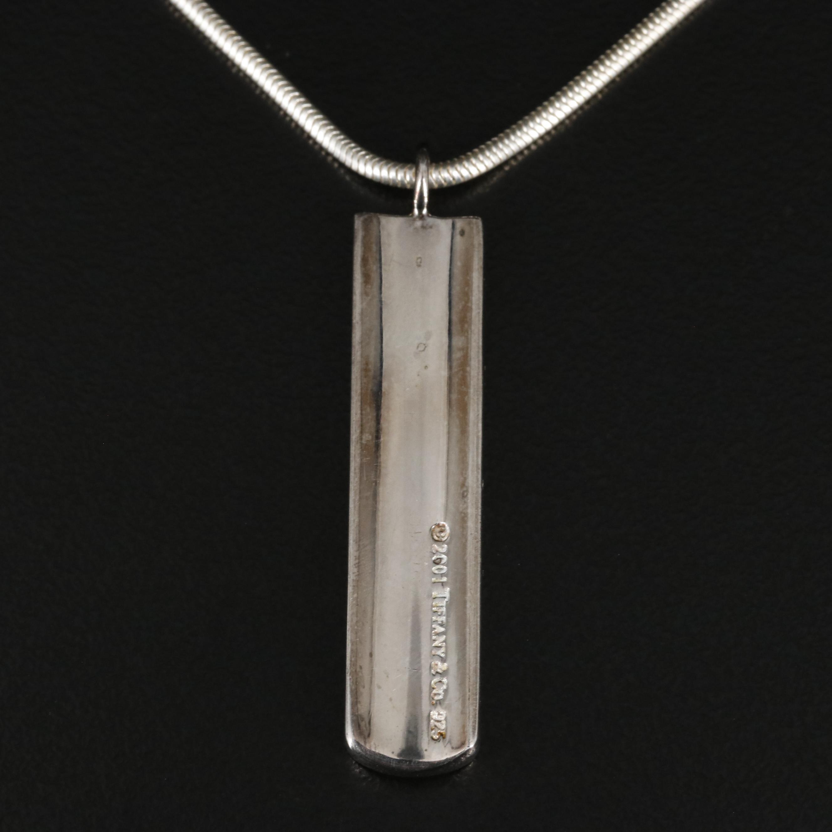 Tiffany & Co. "1837" Sterling Bar Pendant Necklace