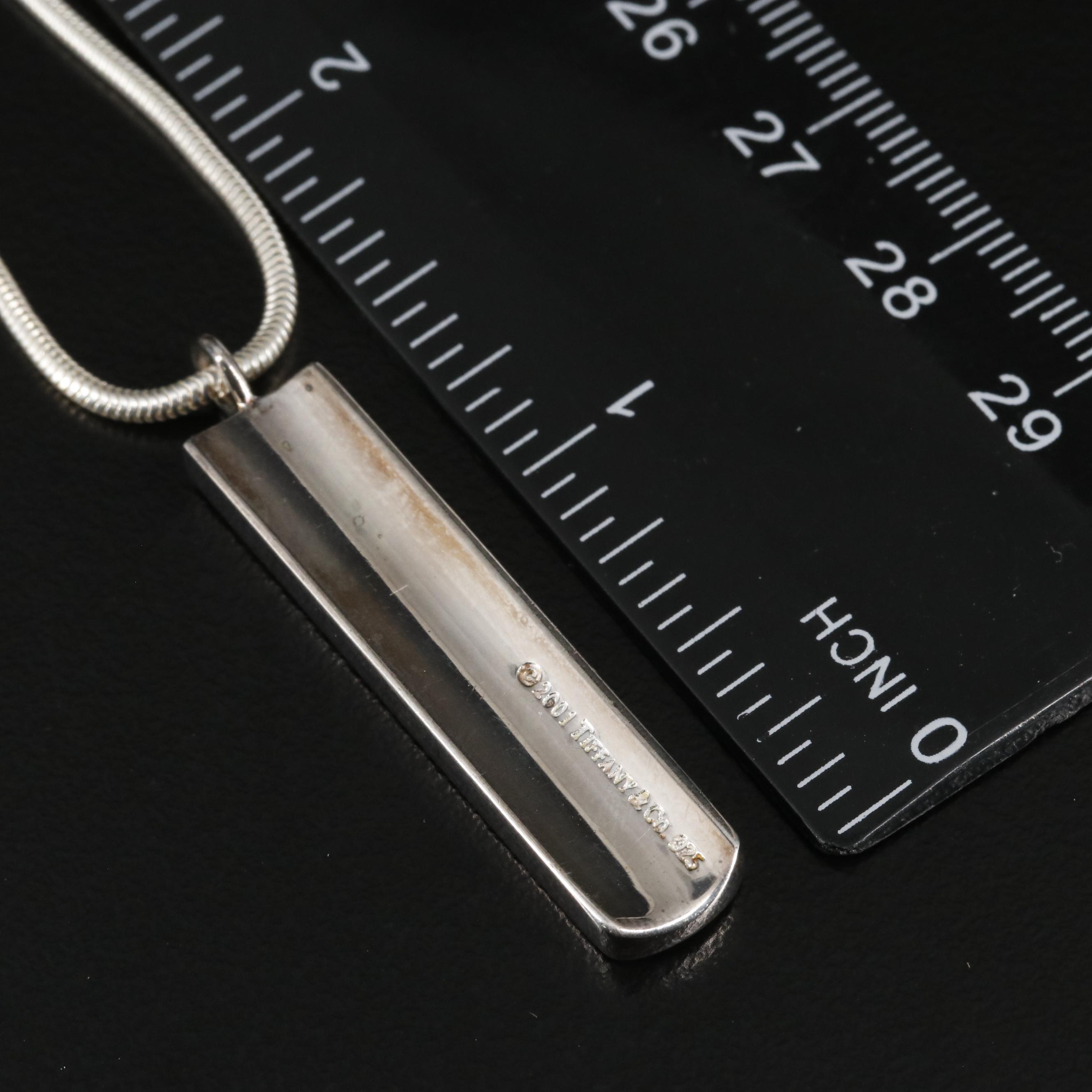 Tiffany & Co. "1837" Sterling Bar Pendant Necklace