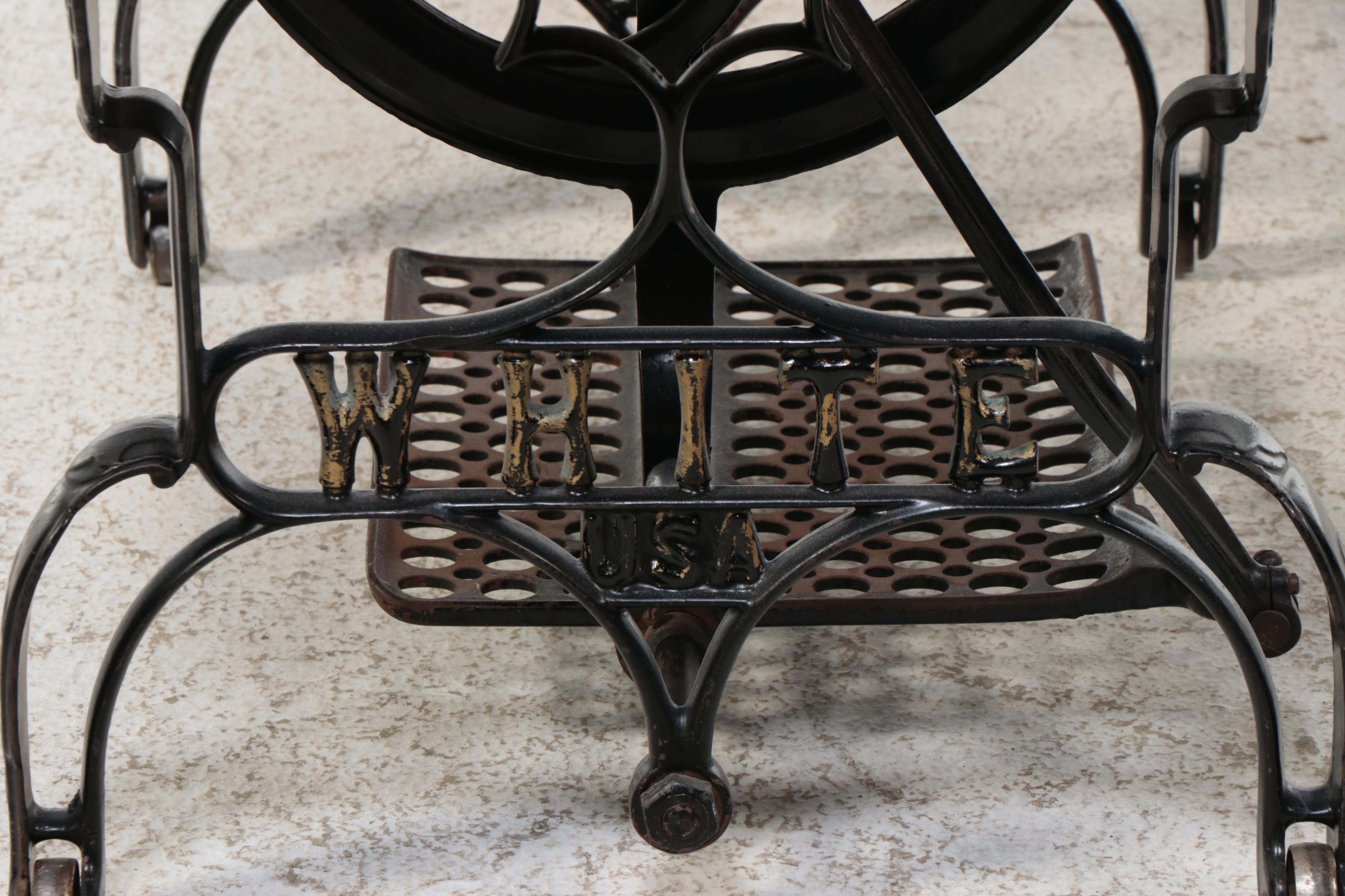 Victorian Tiger Oak Treadle Base Sewing Machine Table, Late 19th/ Early 20th C.