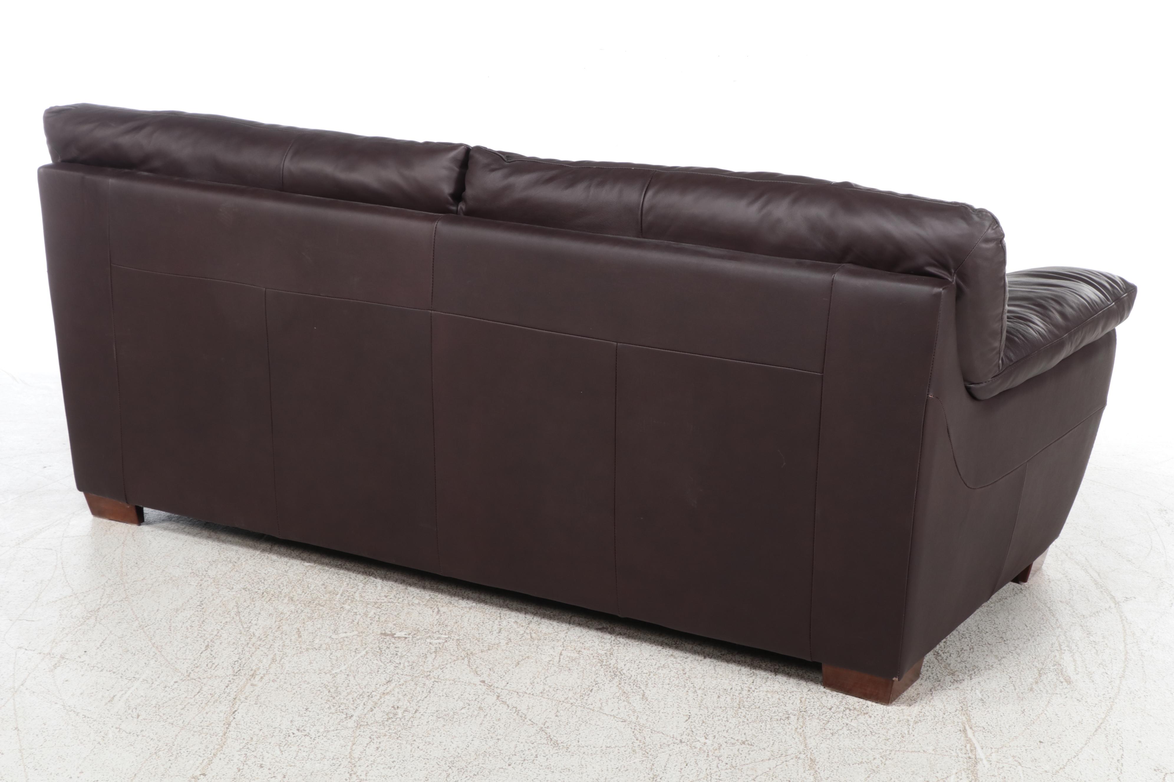 IKEA "Vreta" Dark Brown Leather Sofa