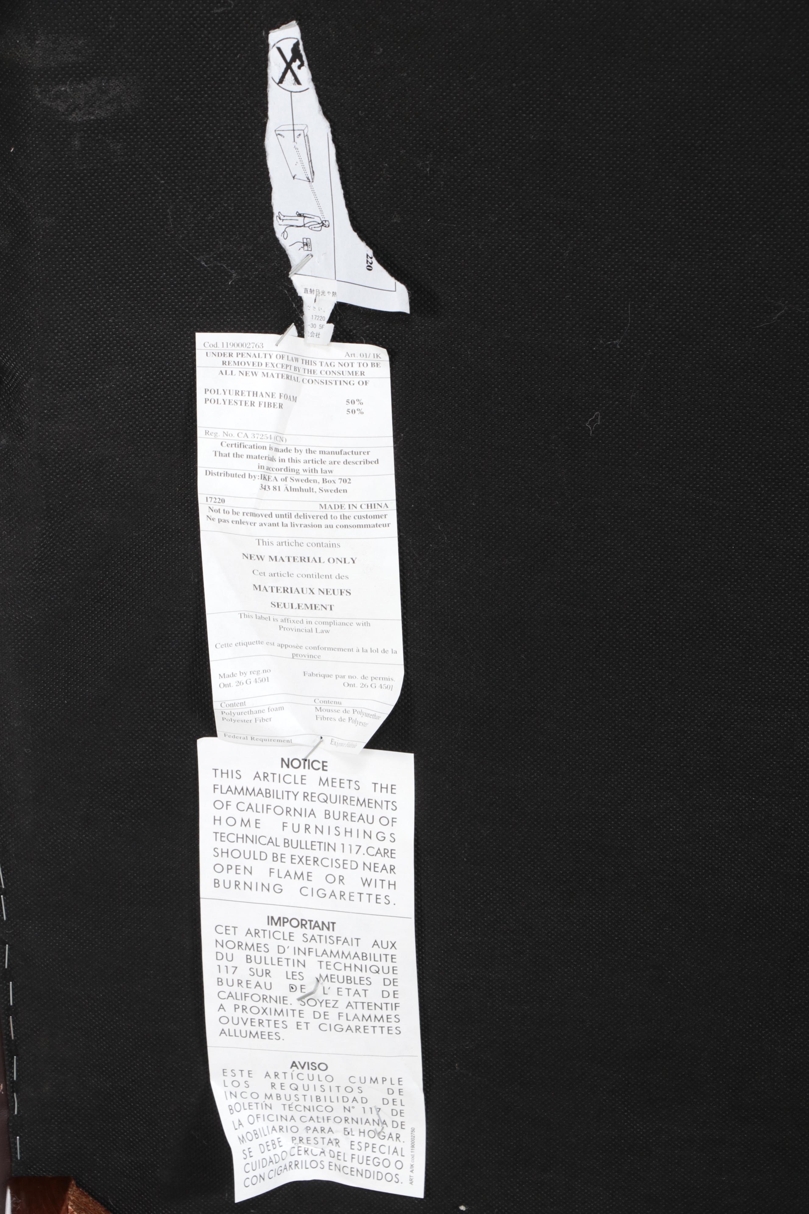 IKEA "Vreta" Dark Brown Leather Sofa