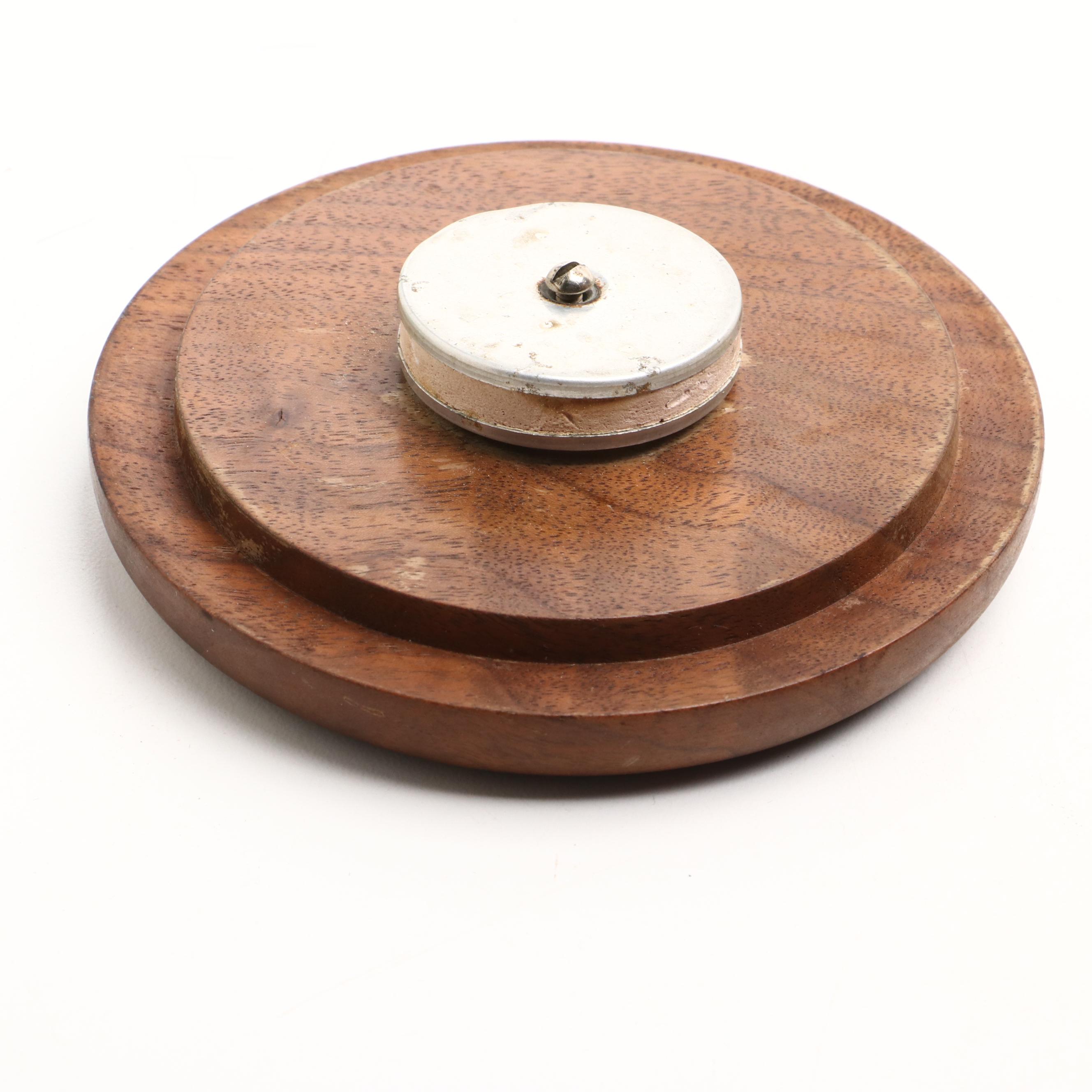 Wooden Pipe Stand and Tobacco Jar Featuring Inlaid Equestrian Design EBTH