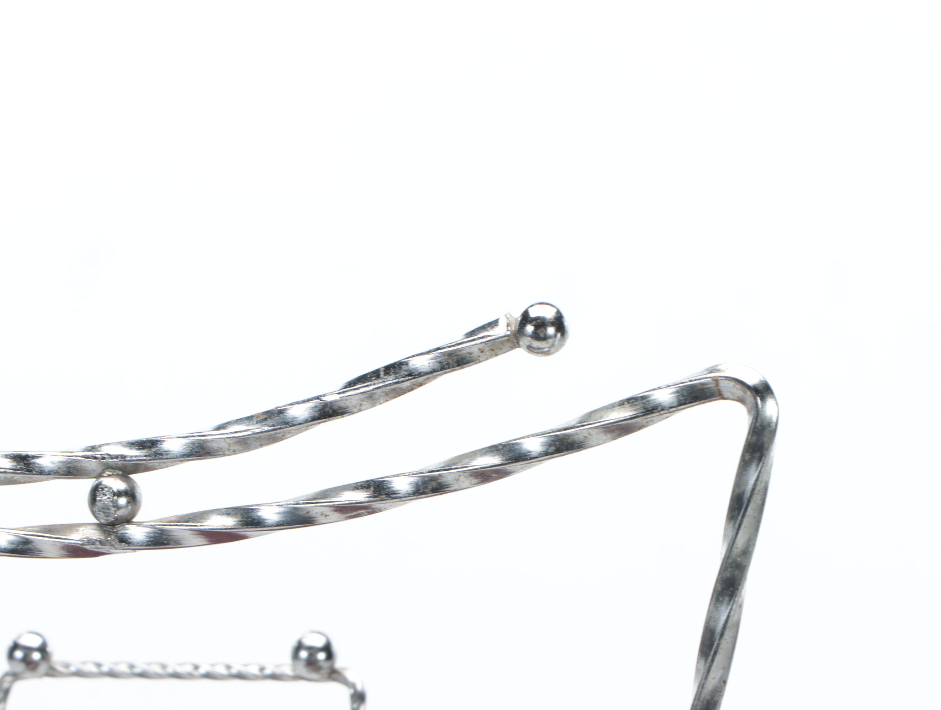 Metal Combination Smoking Stand and Magazine Rack with Moon Spaghetti Lamp