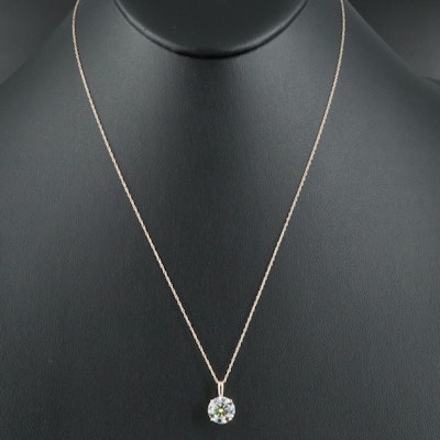 14K 2.70 CT Lab Grown Diamond Solitaire Necklace with IGI Report