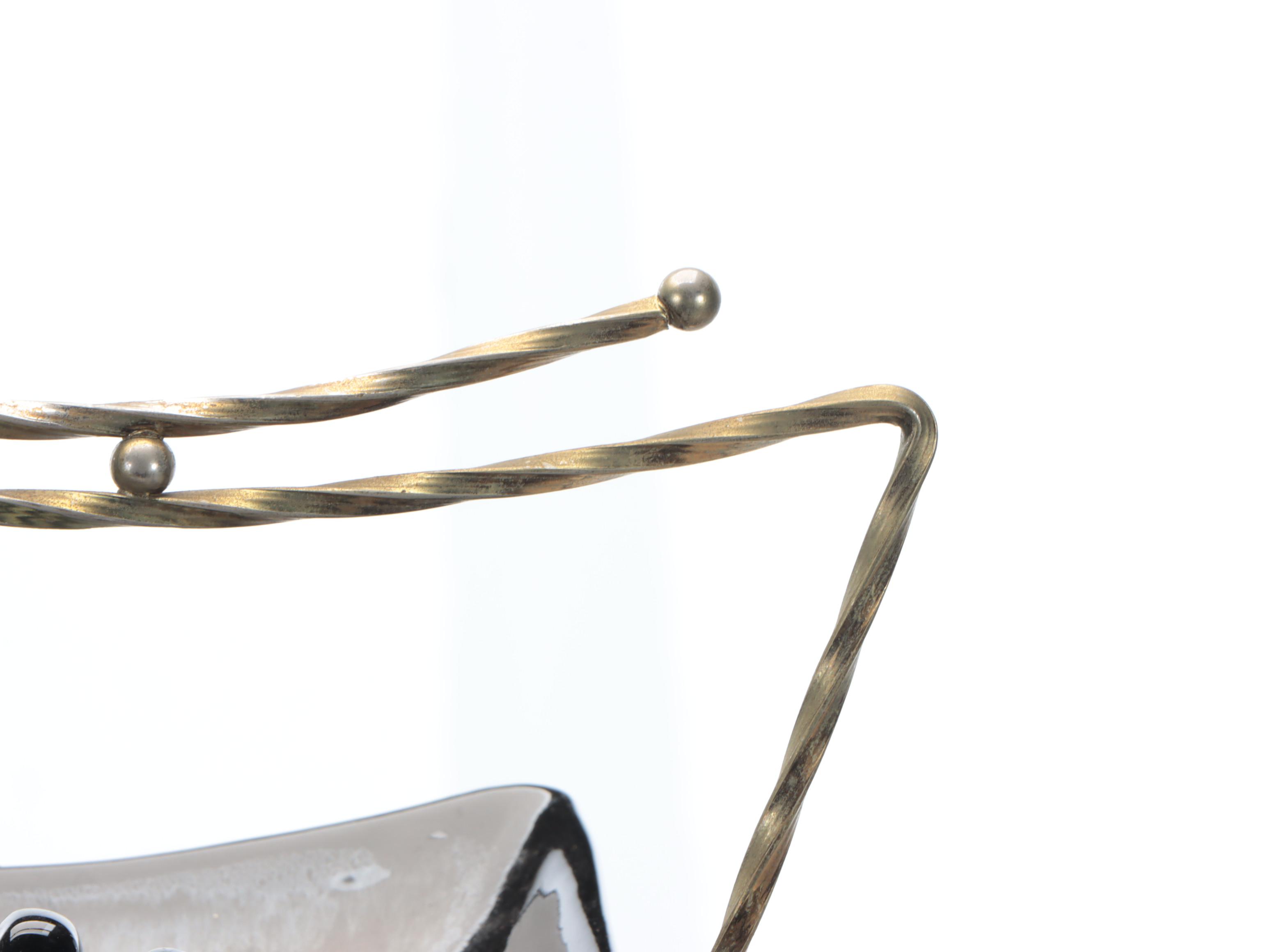 Metal Combination Smoking Stand and  Magazine Rack with Moon Spaghetti Lamp