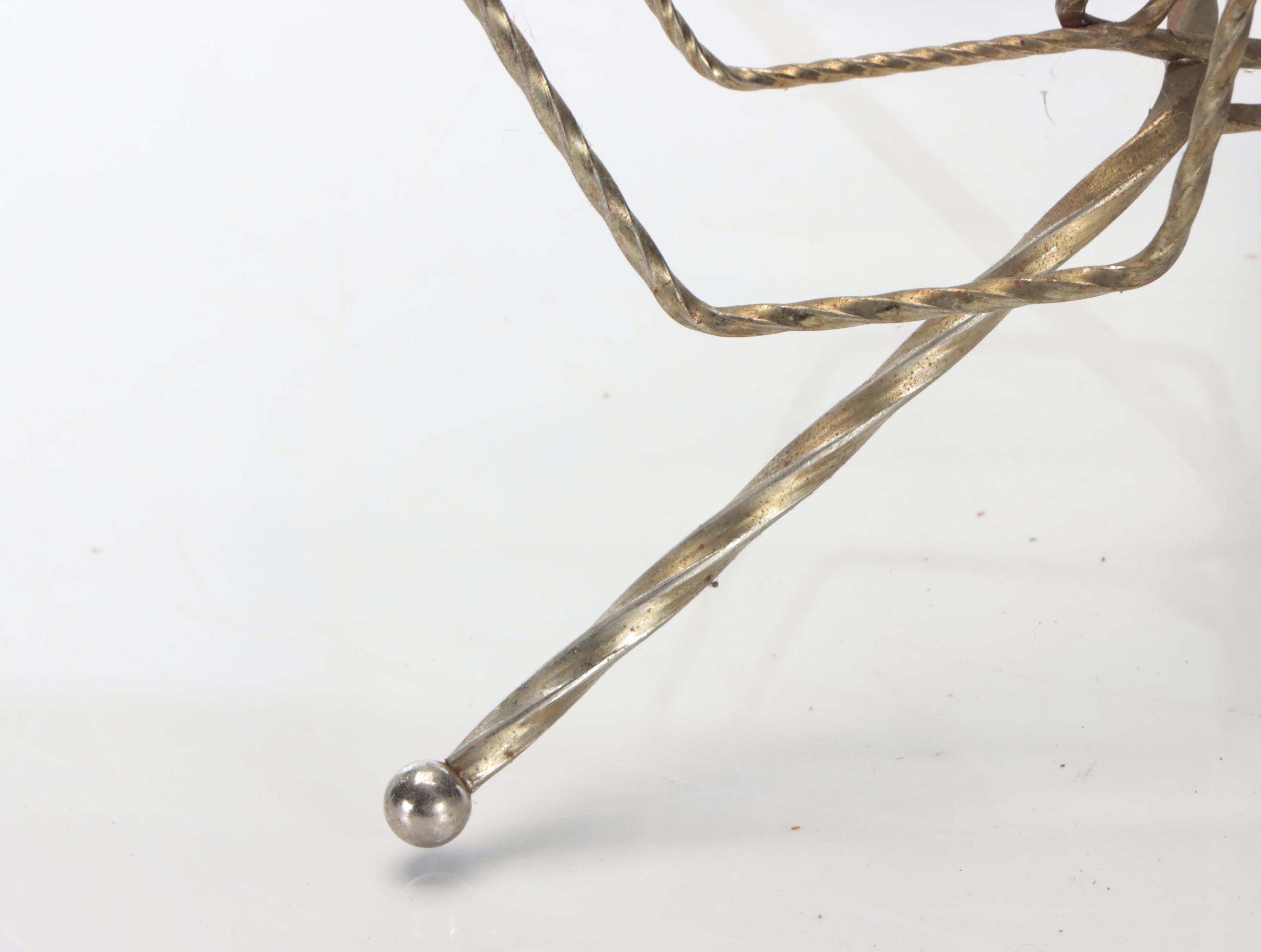 Metal Combination Smoking Stand and  Magazine Rack with Moon Spaghetti Lamp