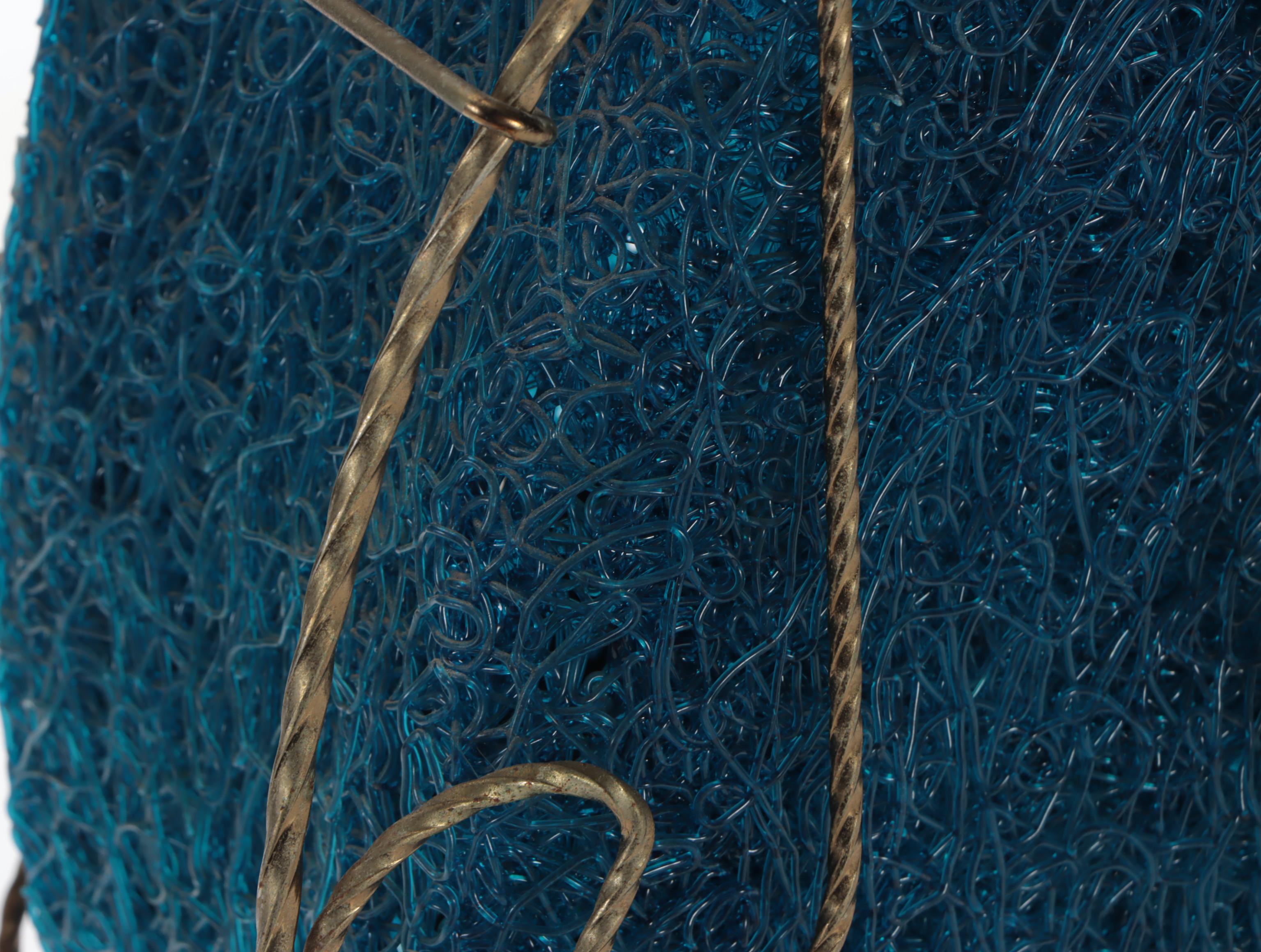 Metal Combination Smoking Stand and  Magazine Rack with Moon Spaghetti Lamp