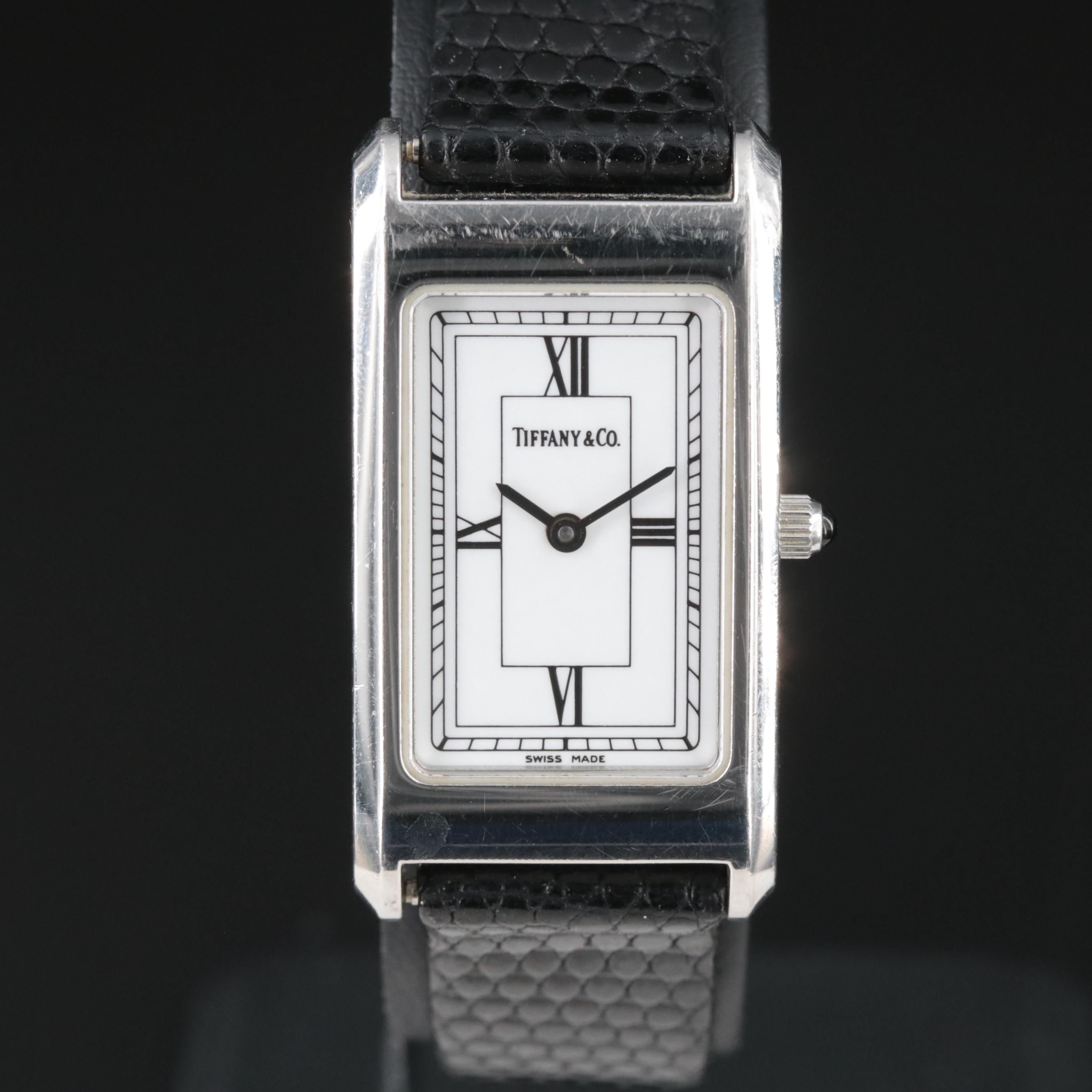 Tiffany & Co. Stainless Steel Tank Style Quartz Watch