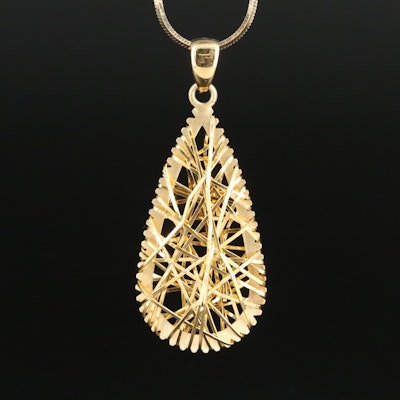 Italian Veronese Sterling Wire Wrap Pendant Necklace