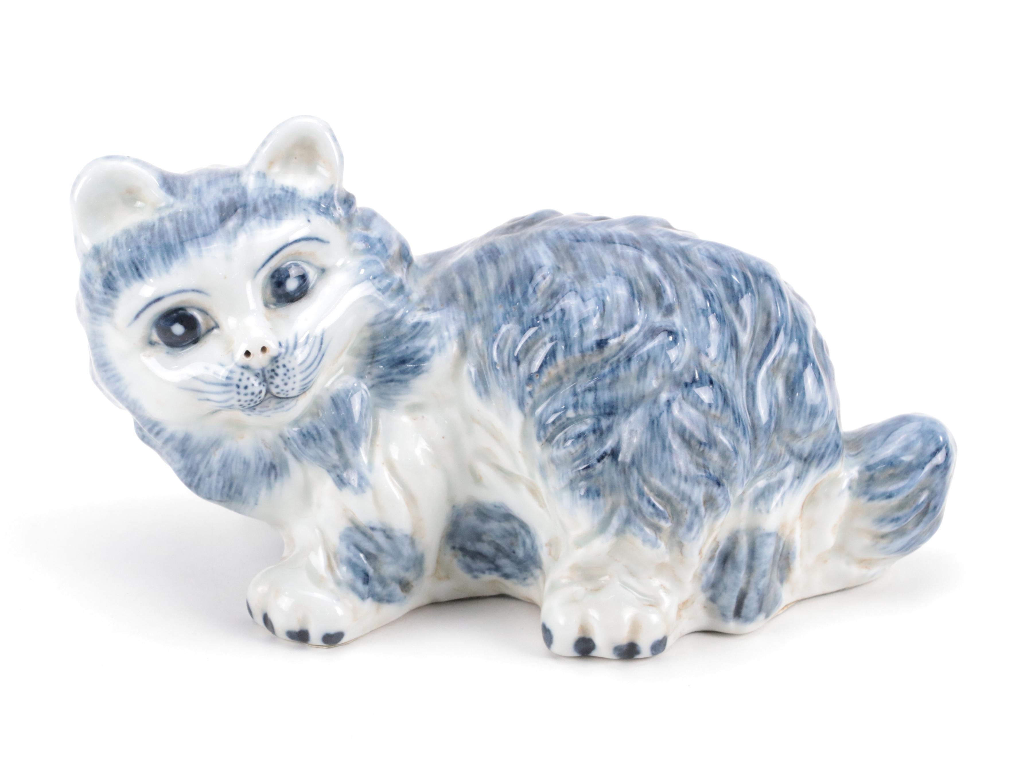 Bing & Grondahl Porcelain Siamese Cat Figurine with Other Glass and Ceramic Cats