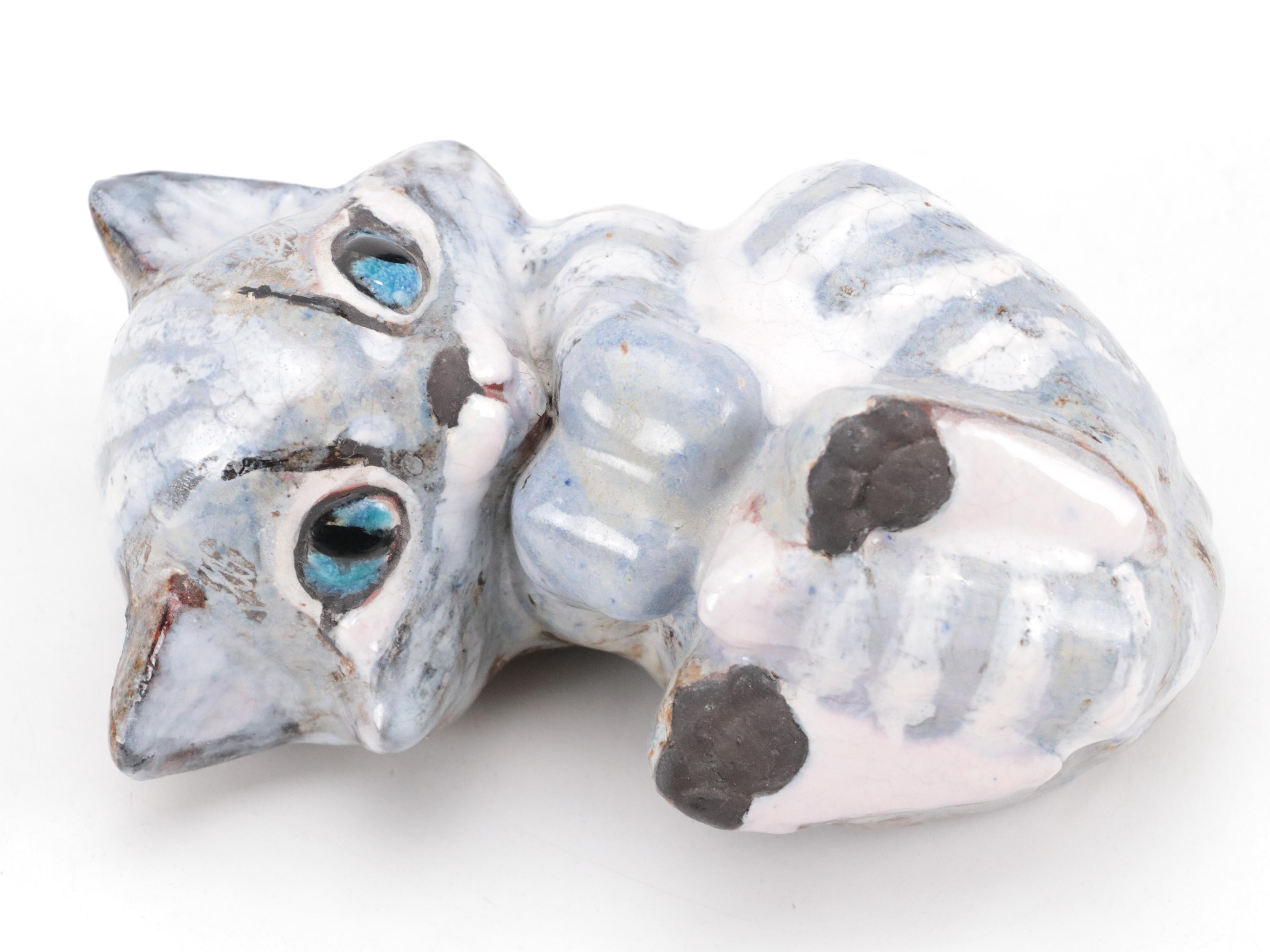 Bing & Grondahl Porcelain Siamese Cat Figurine with Other Glass and Ceramic Cats