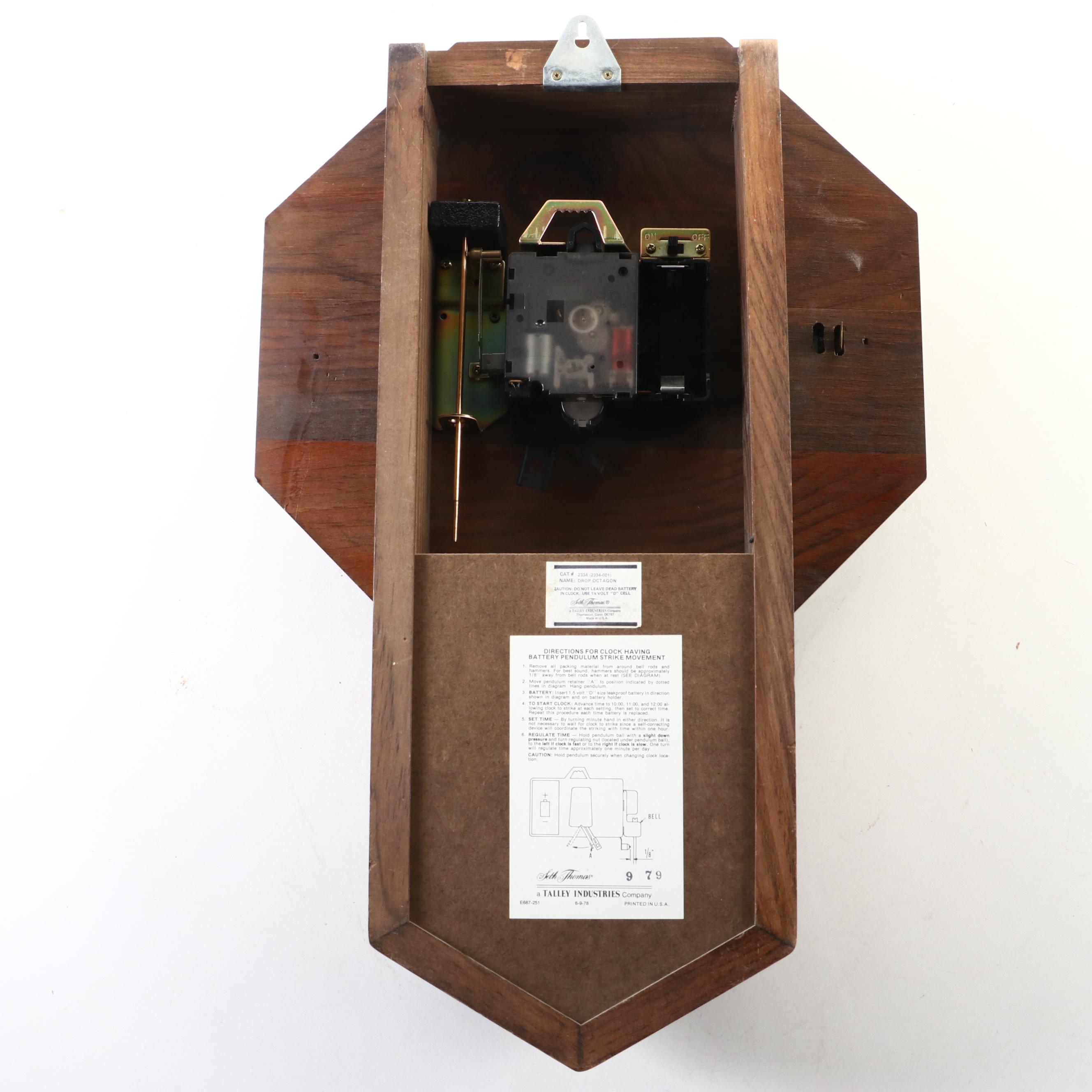 Seth Thomas by Talley "Drop Octagon" Wooden Wall Clock