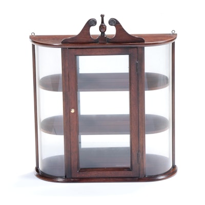 Butler Specialty Company Federal Style Walnut Glass Front Hanging Cabinet